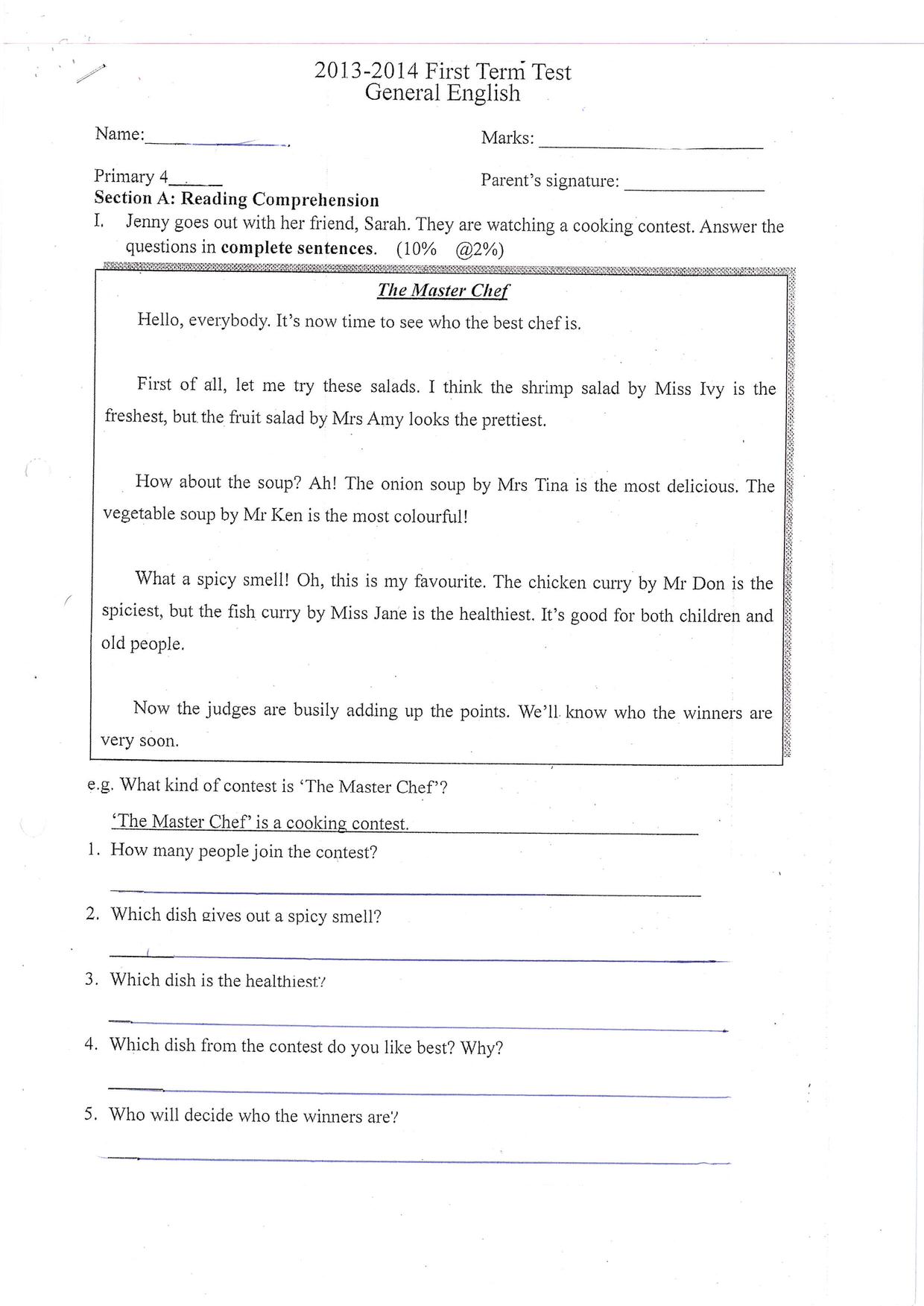 P4English試卷