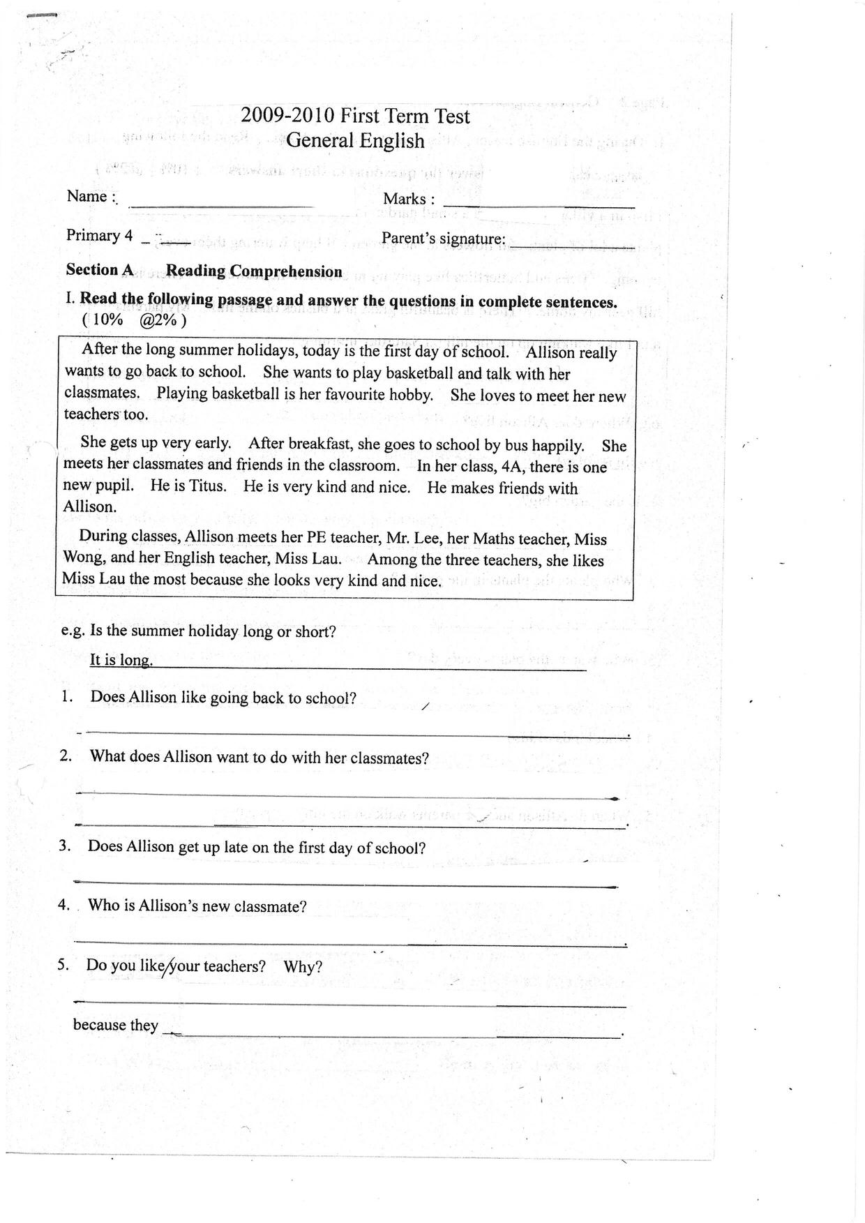 P4English試卷