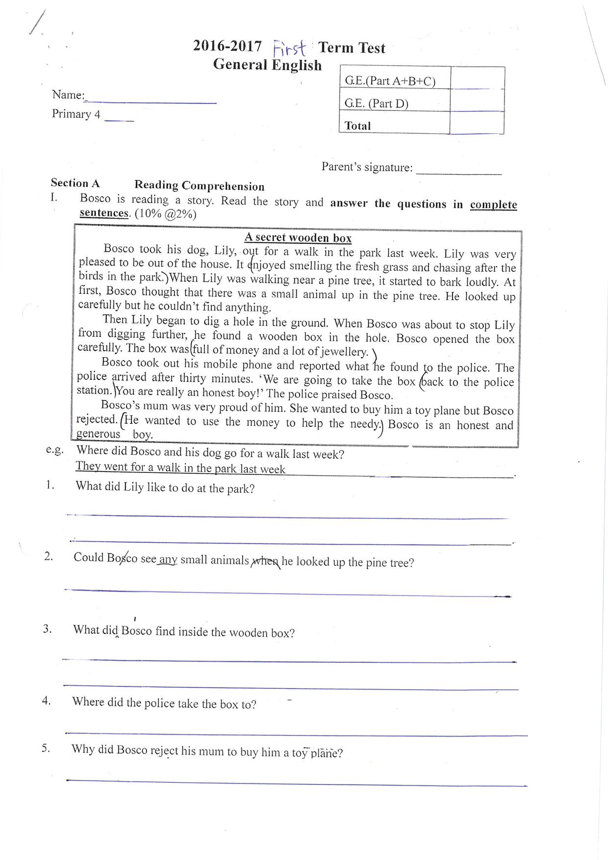 P4English試卷