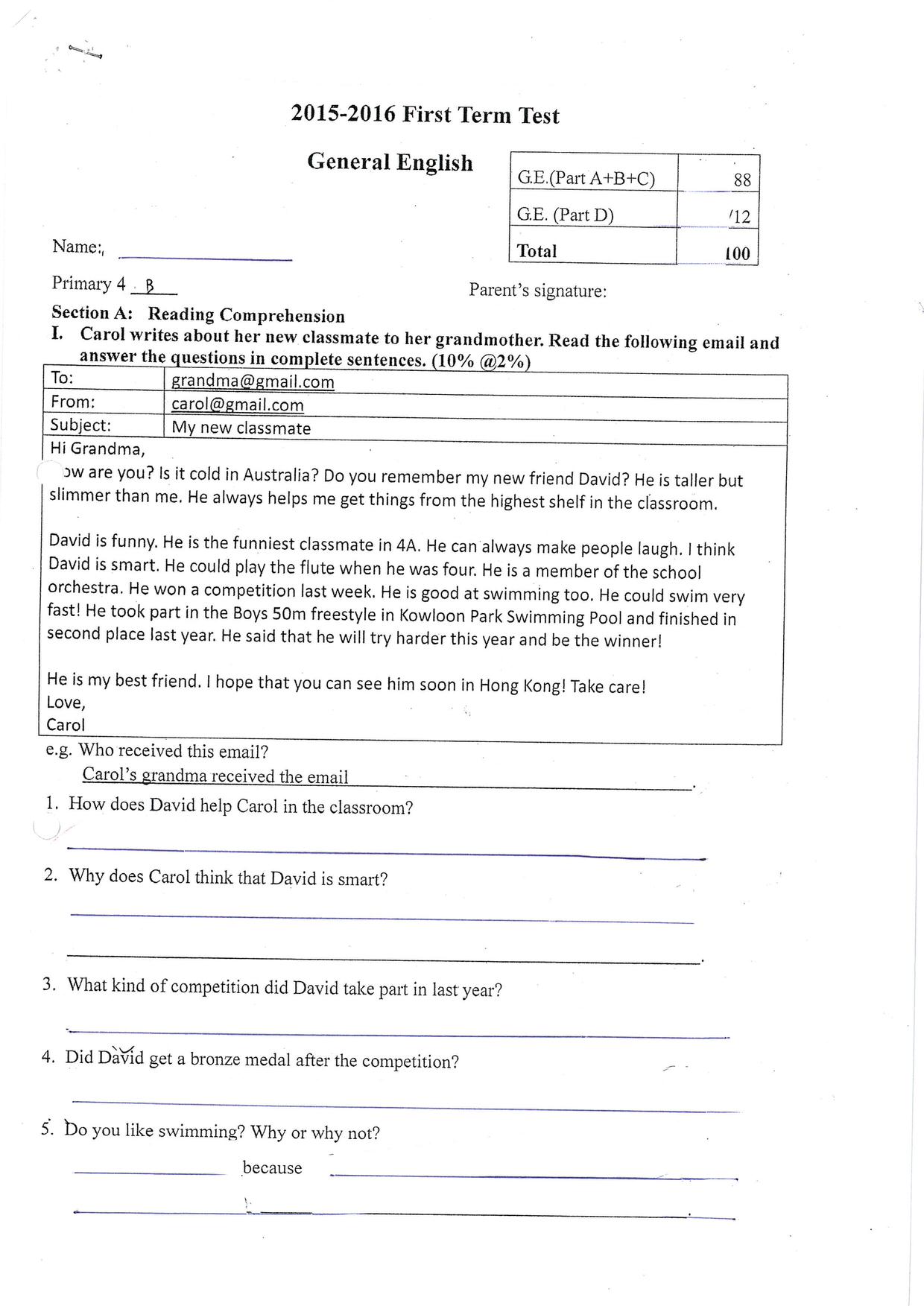 P4English試卷