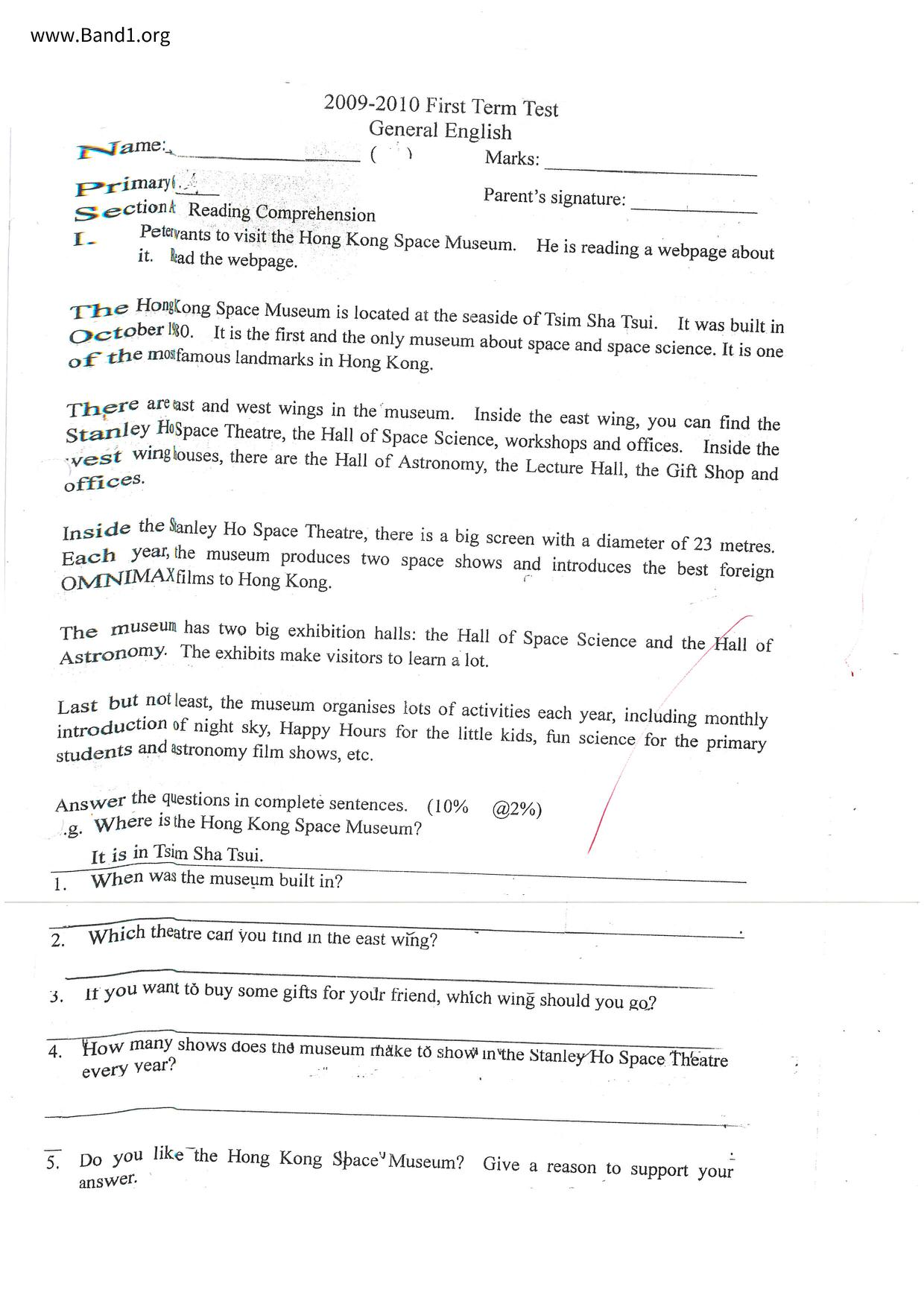 P6English試卷
