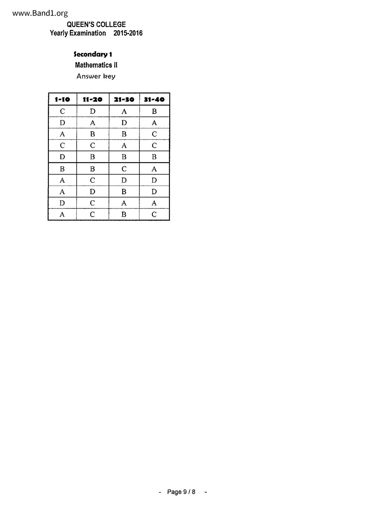 F1Maths試卷