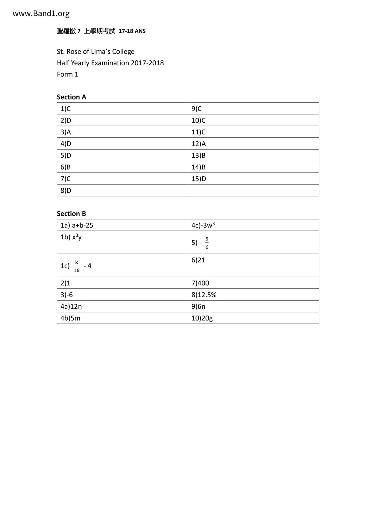 F1Maths試卷