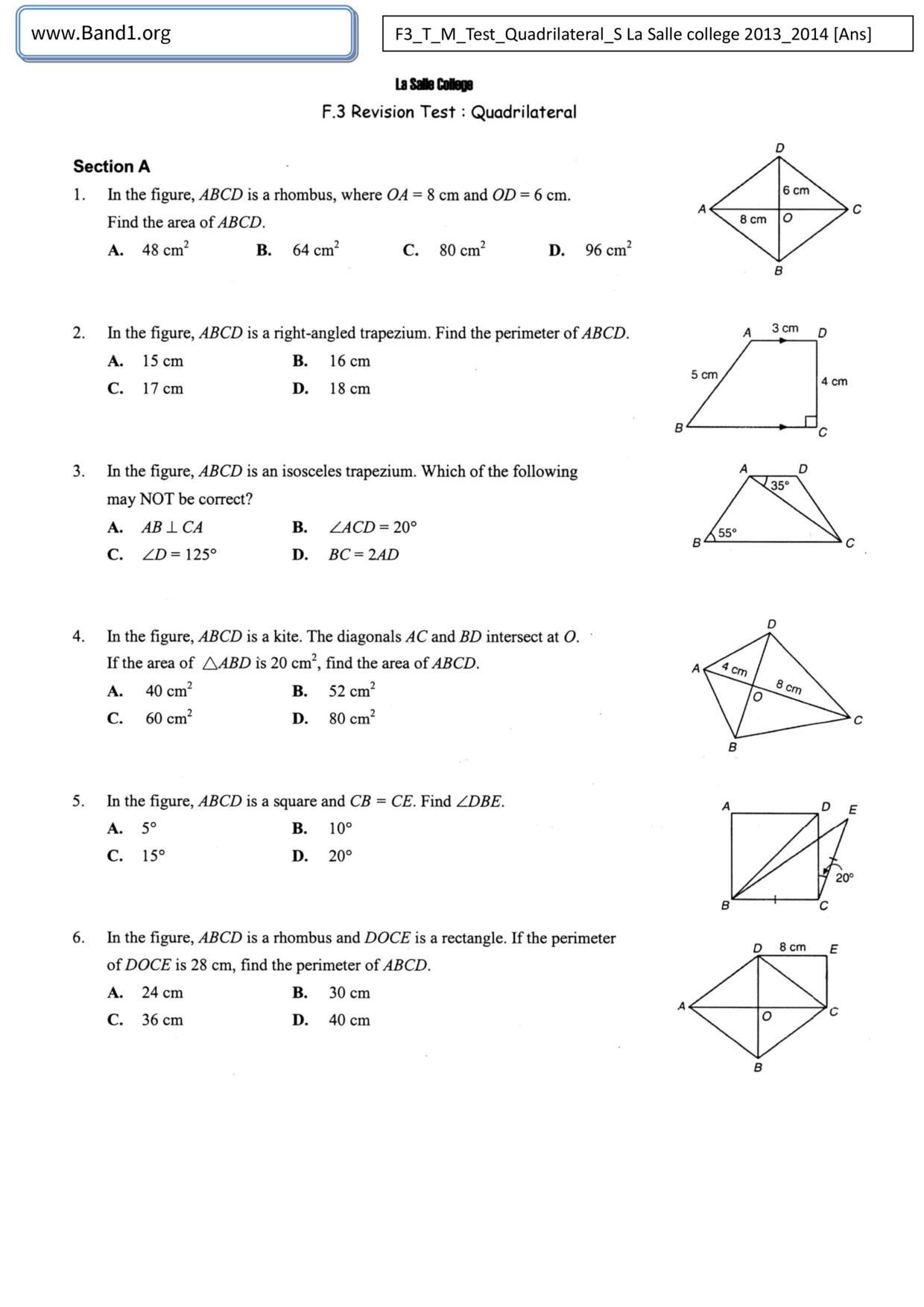F3Maths試卷