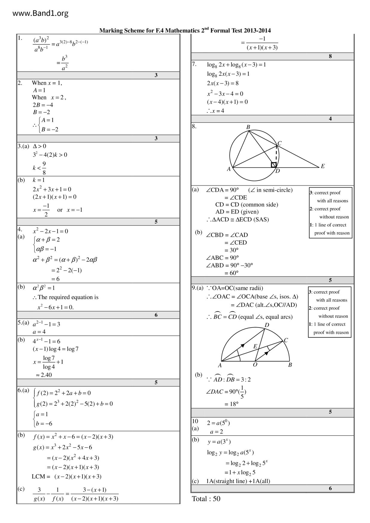 F4Maths試卷