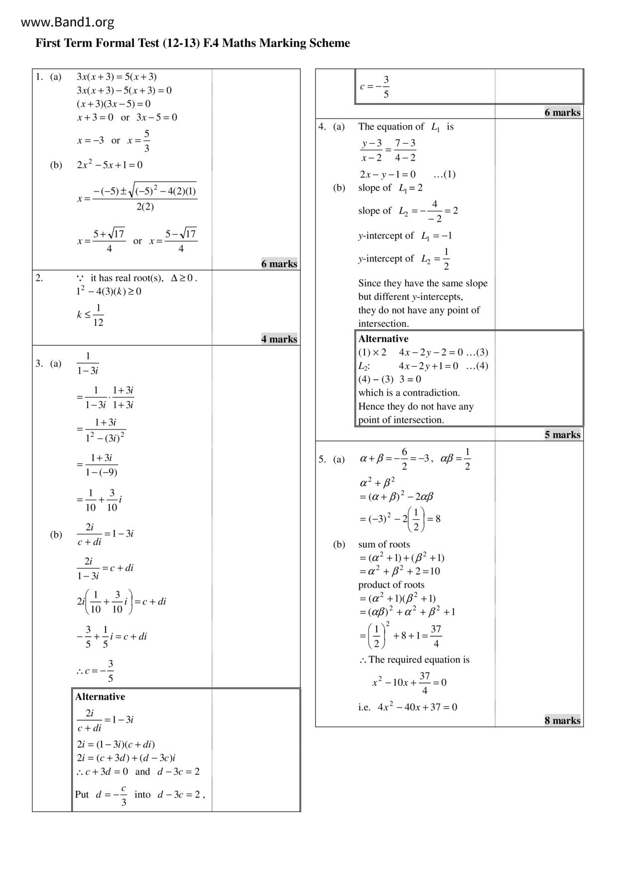 F4Maths試卷