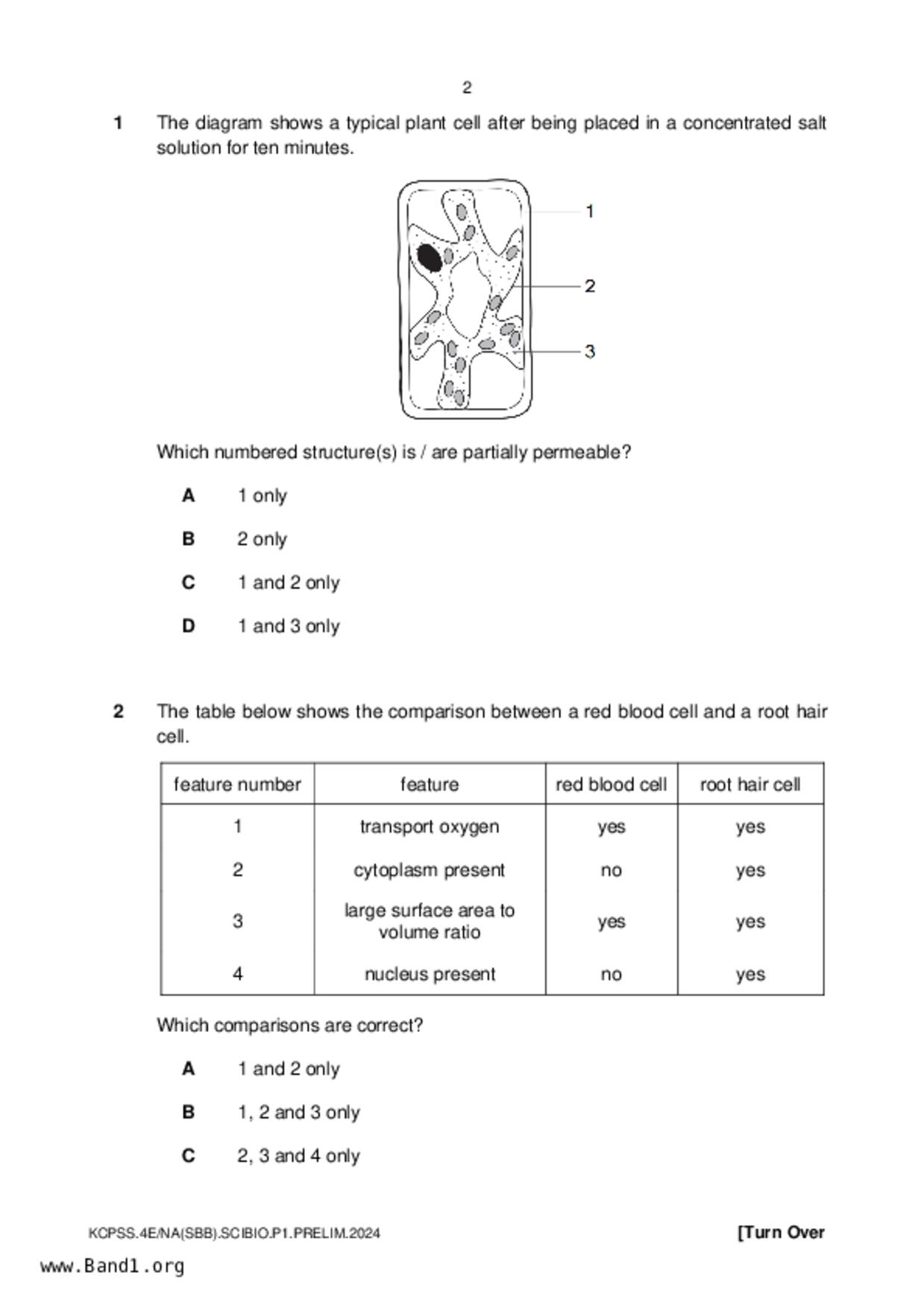 S5Science Biology試卷