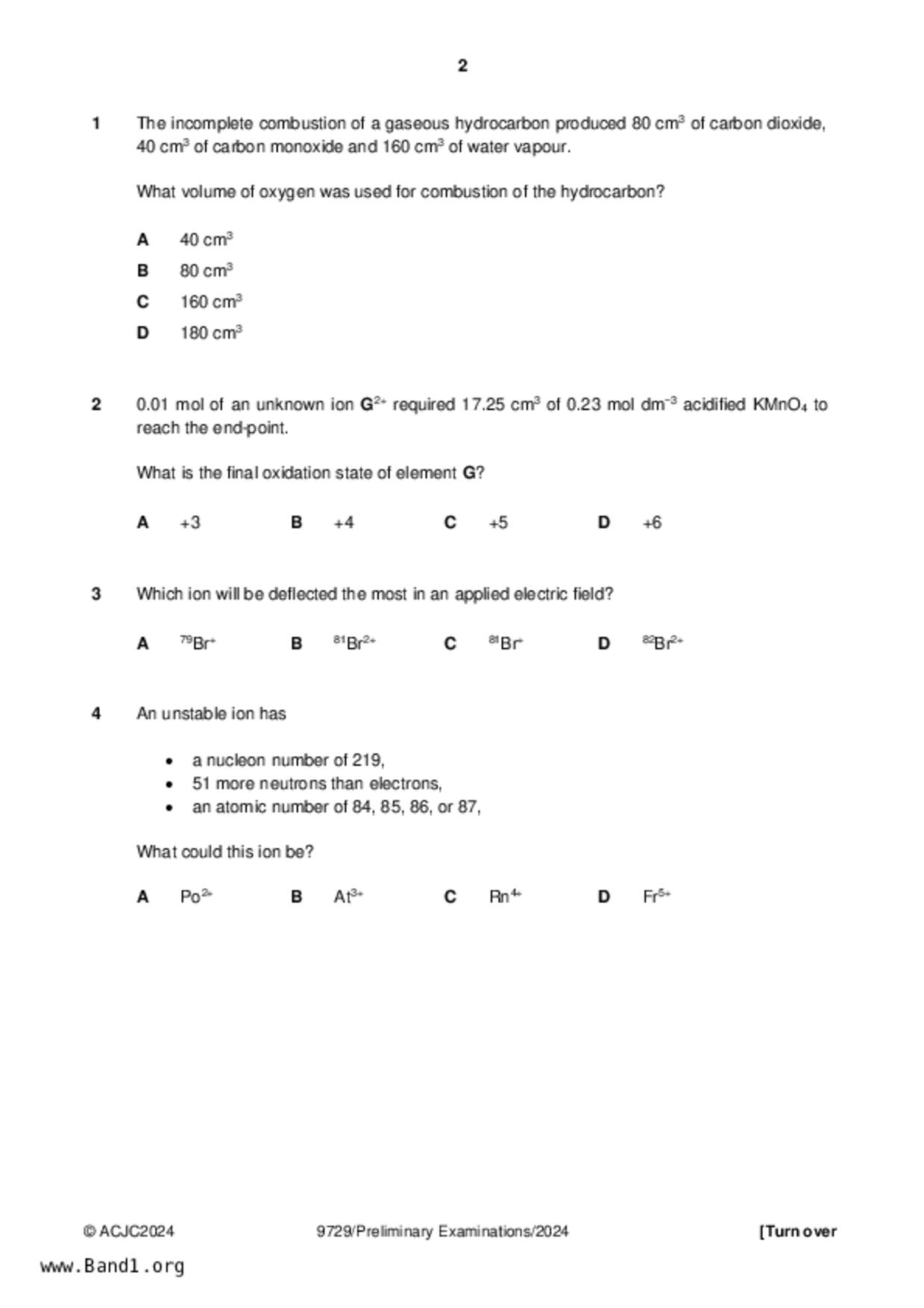 JC2Chemistry試卷