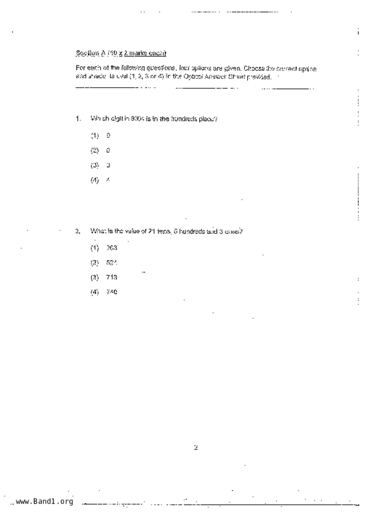 P3Maths試卷