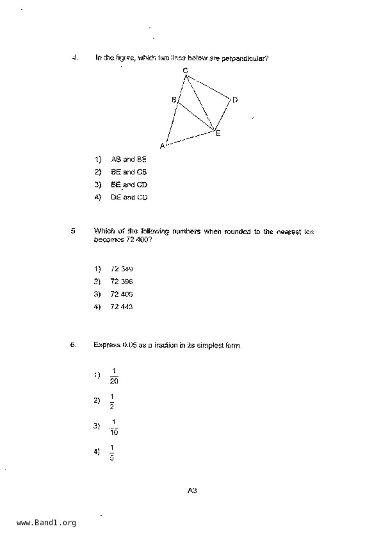 P4Maths試卷