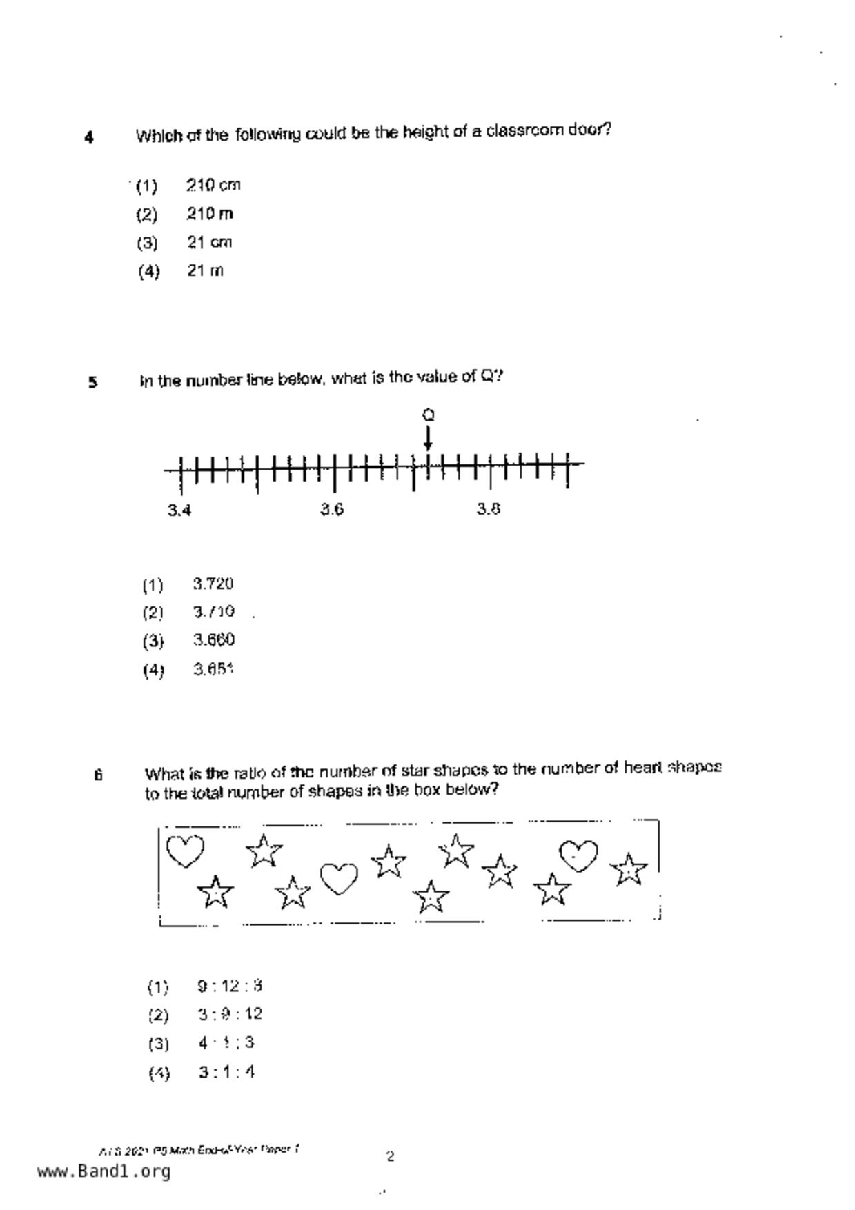 P5Maths試卷