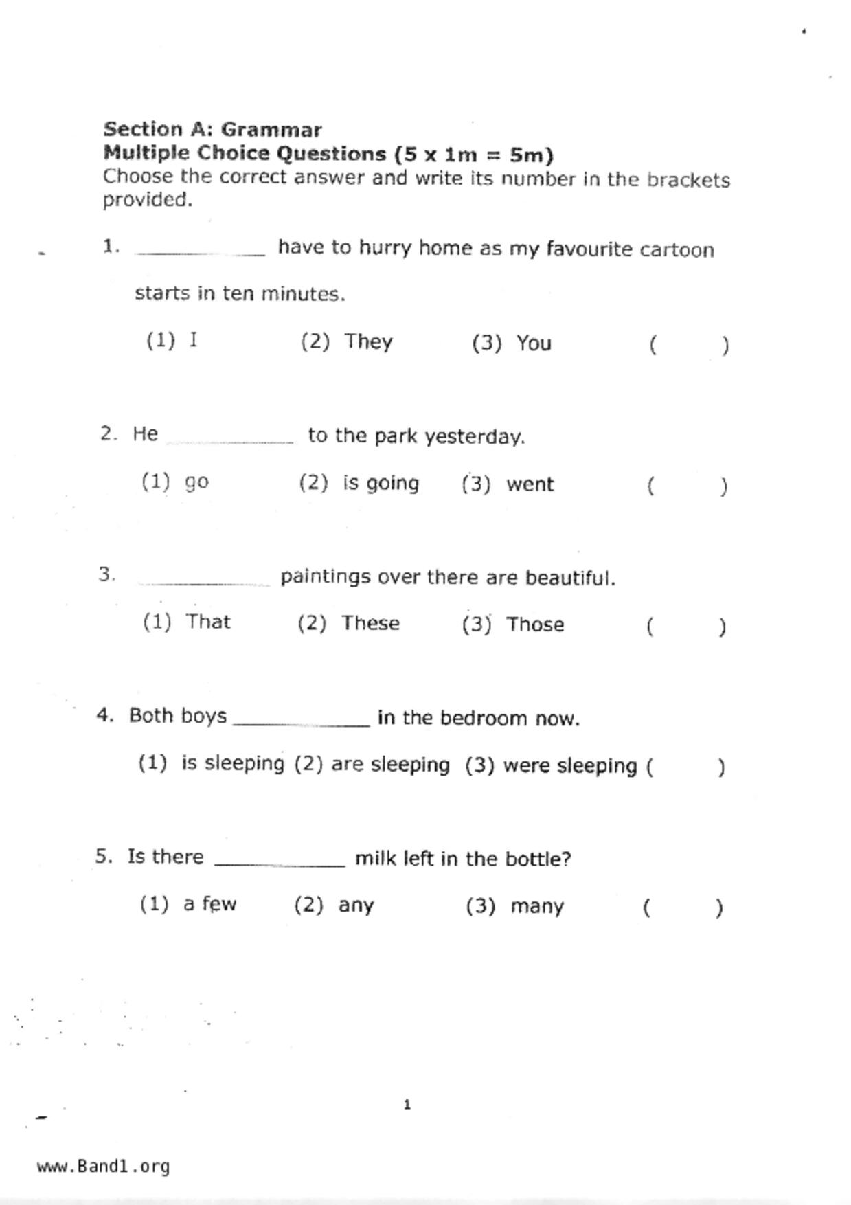P1English試卷
