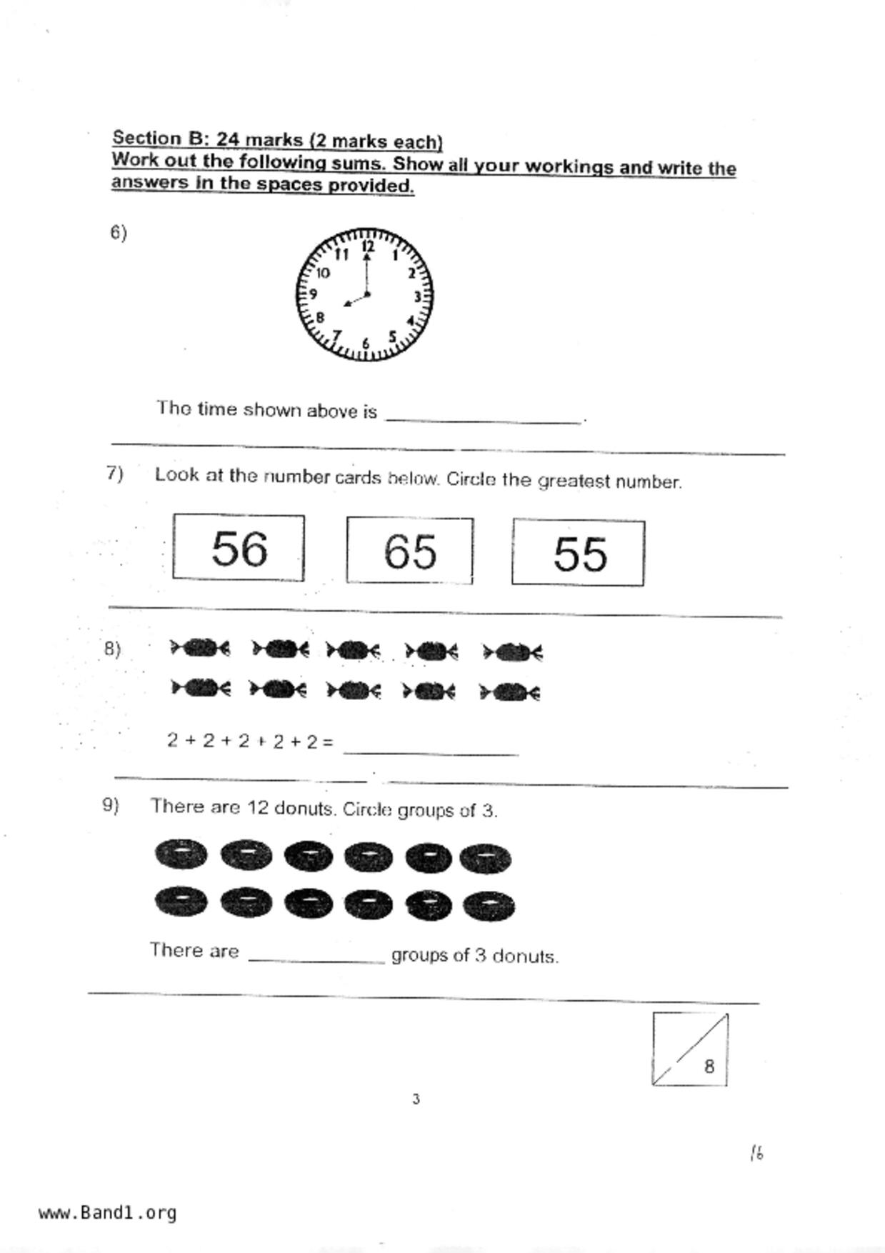 P1Maths試卷