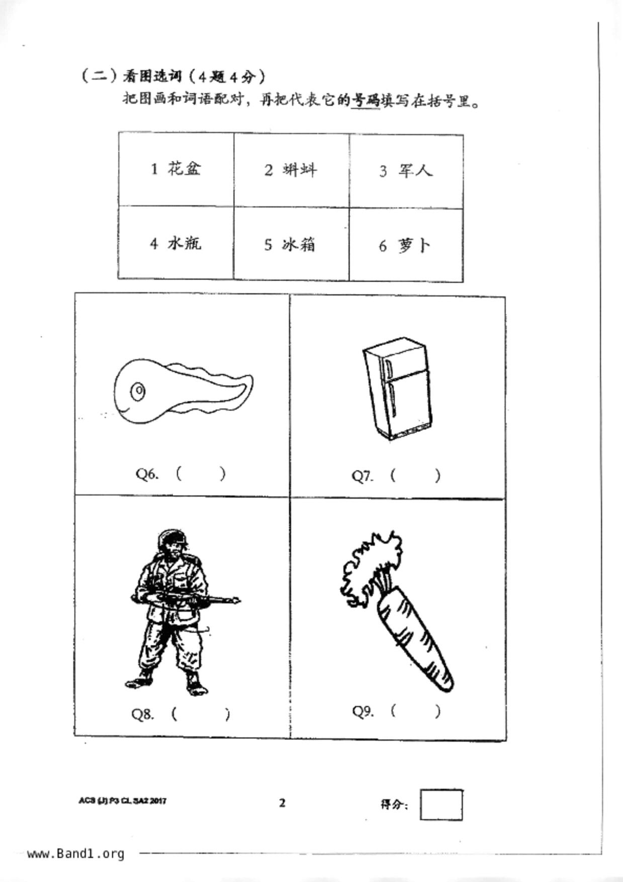 P3Chinese試卷