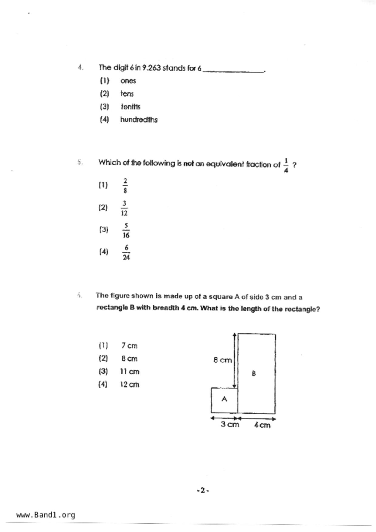 P4Maths試卷