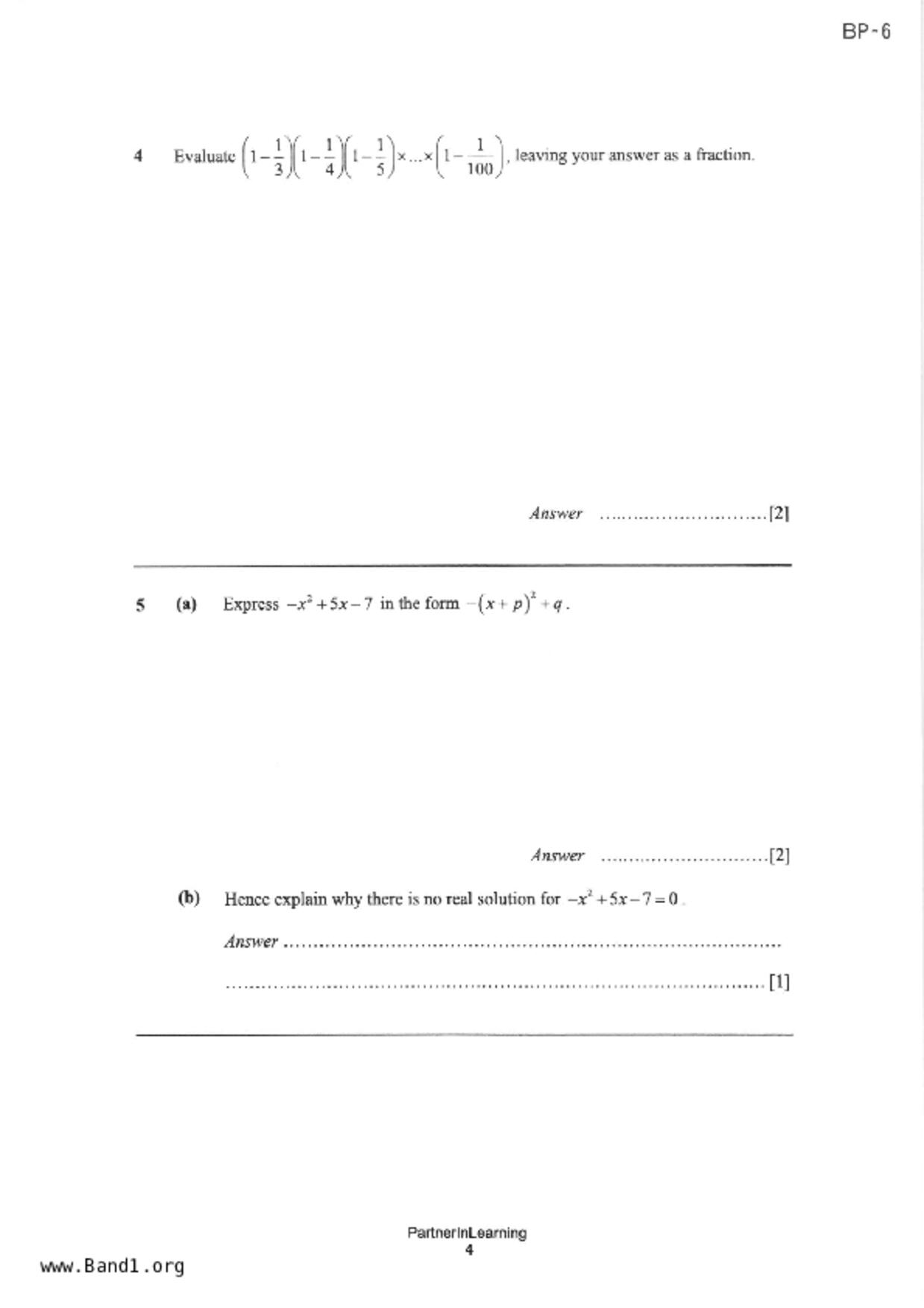 S5E Math試卷