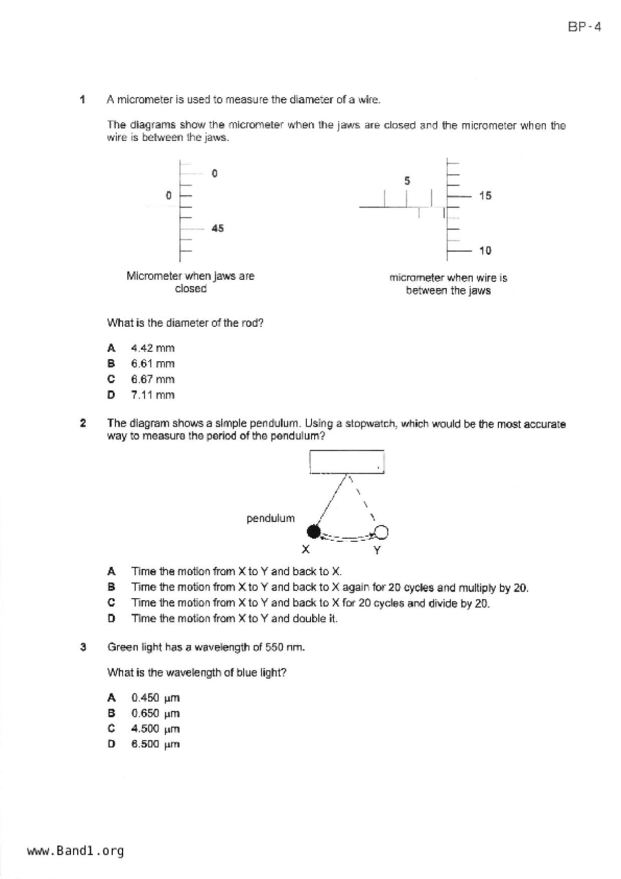 S5Pure Physics試卷
