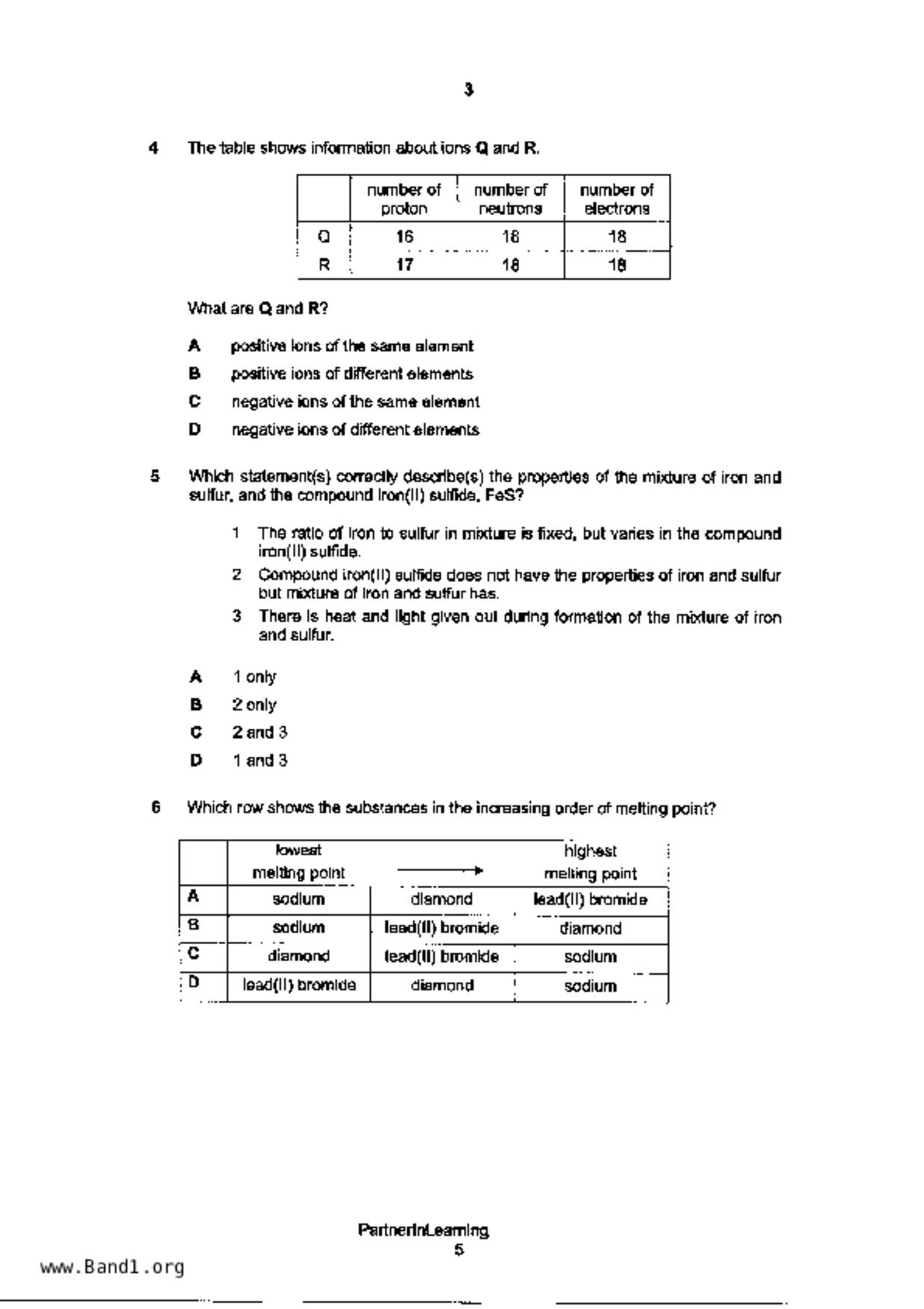 S5Pure Chemistry試卷
