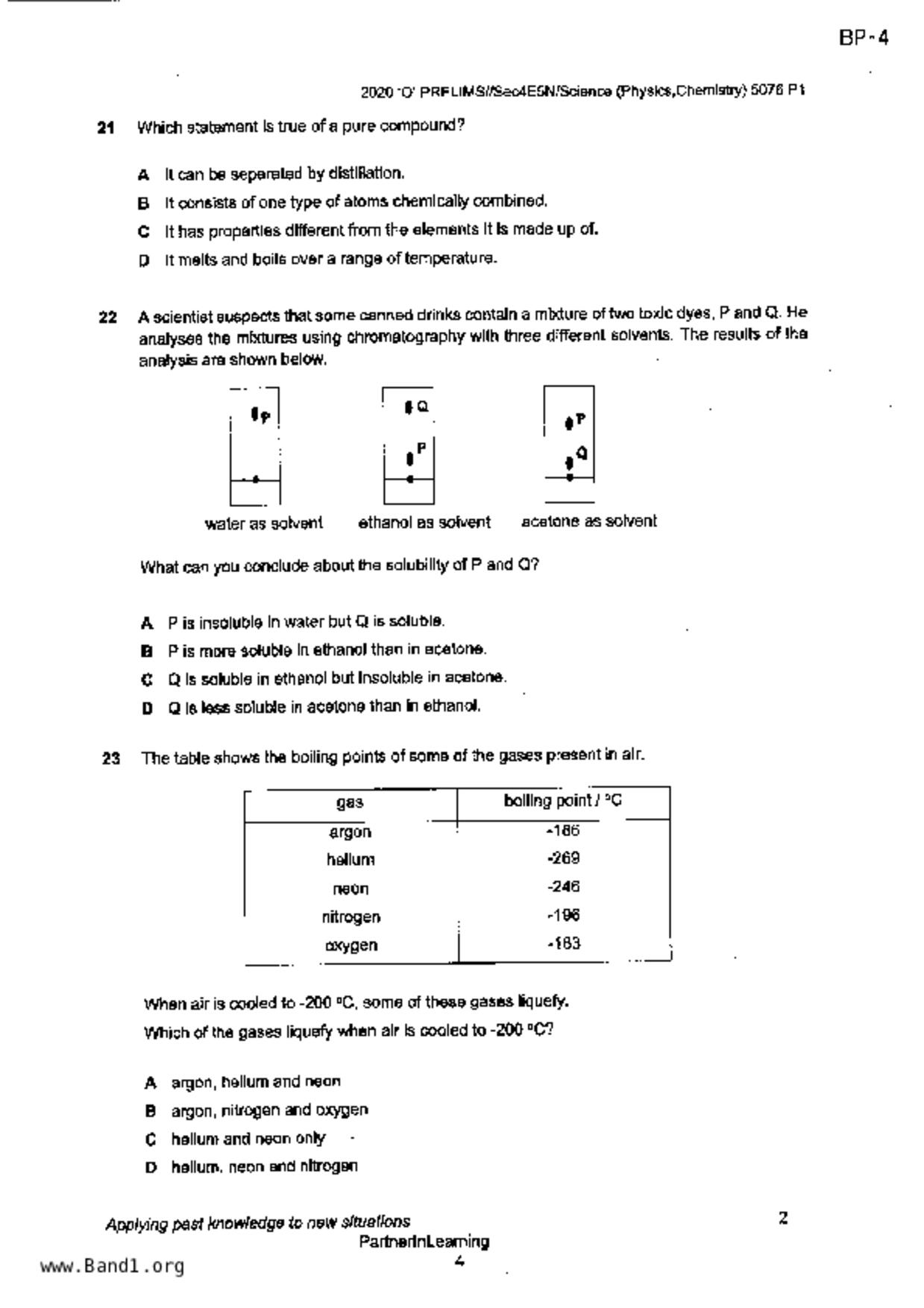 S5Science Chemistry試卷