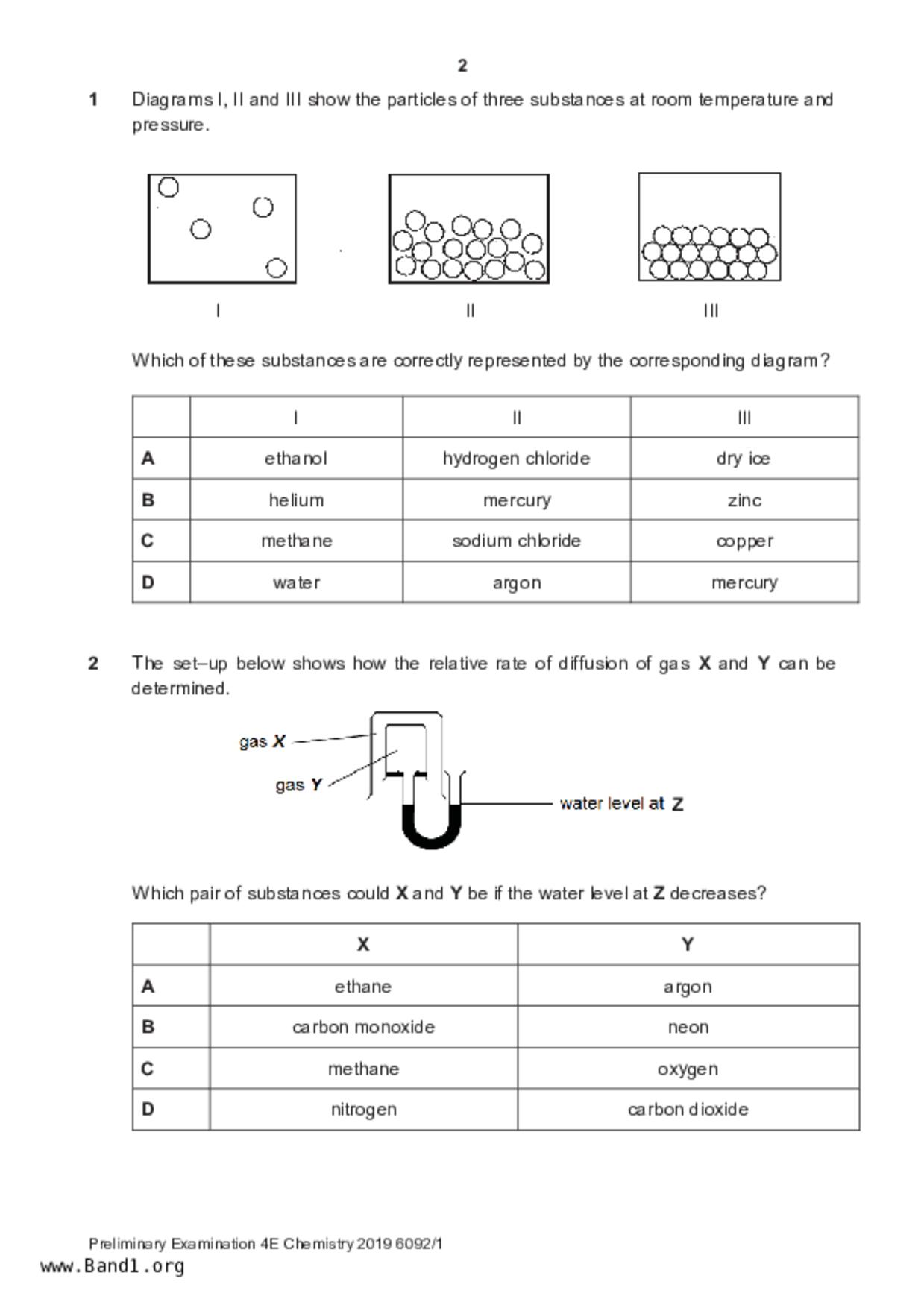 S5Pure Chemistry試卷