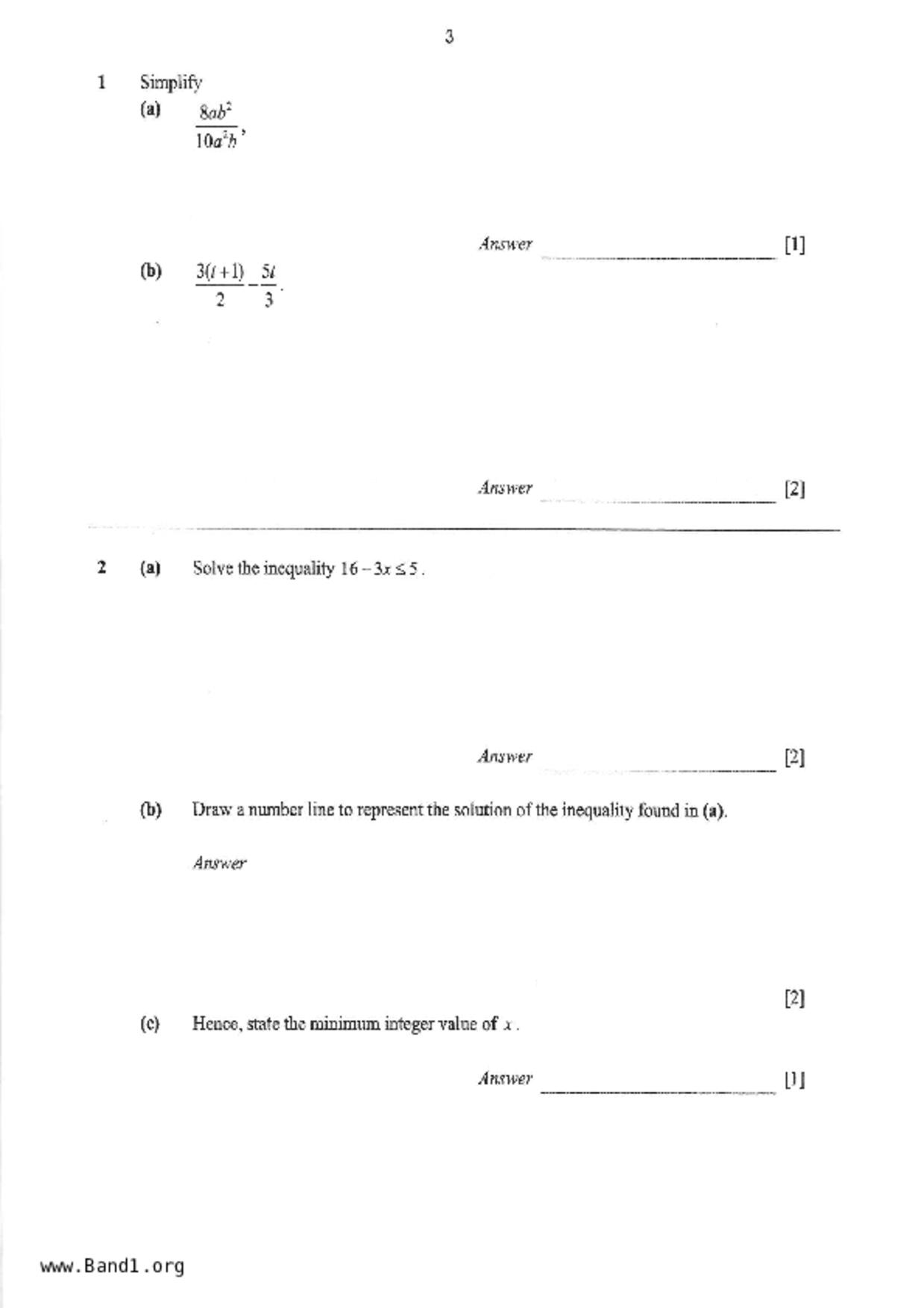 S2Maths試卷