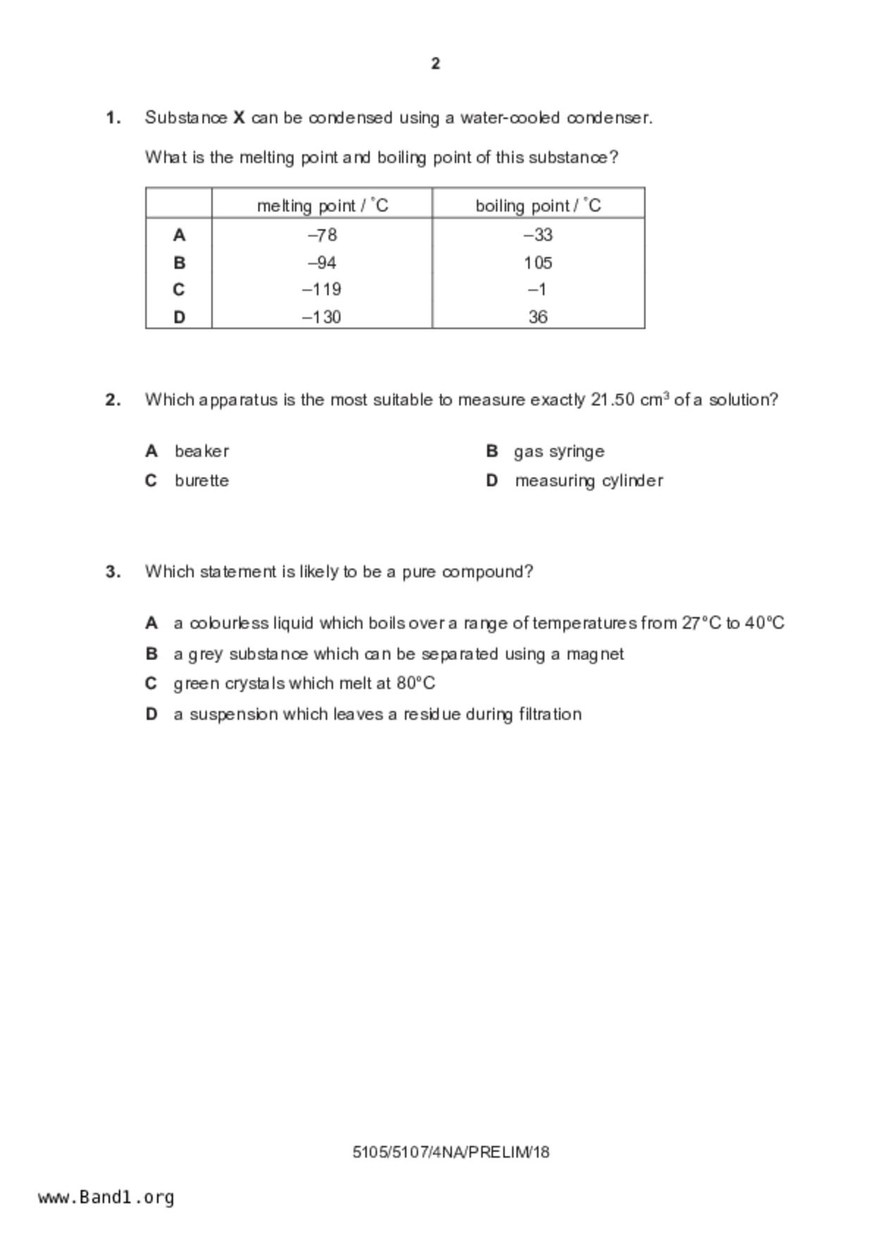 S4Science Chemistry試卷