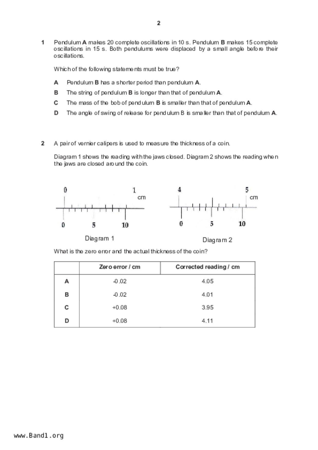 S5Pure Physics試卷