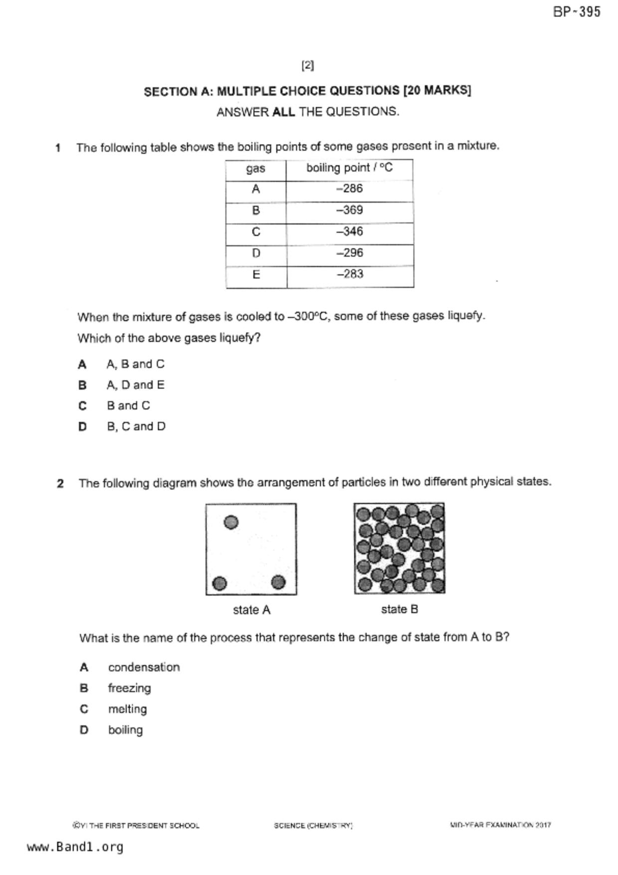 S3Chemistry試卷