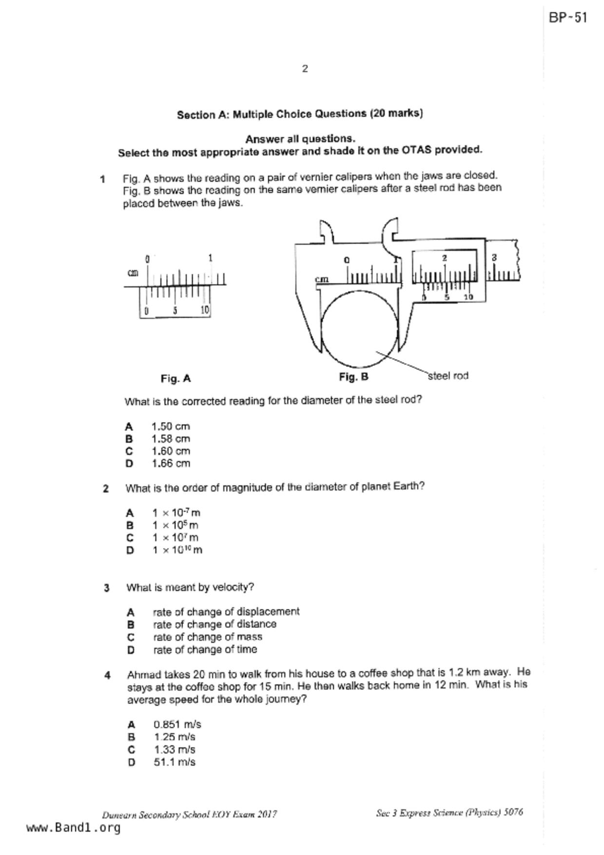 S3Physics試卷