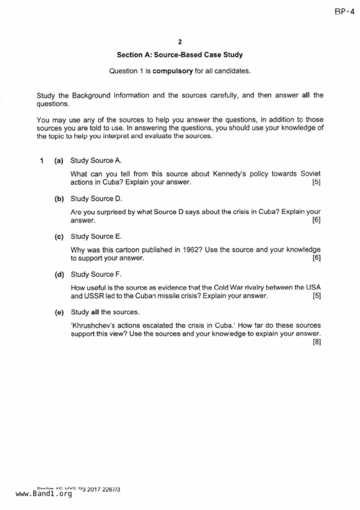 S5History Elective試卷