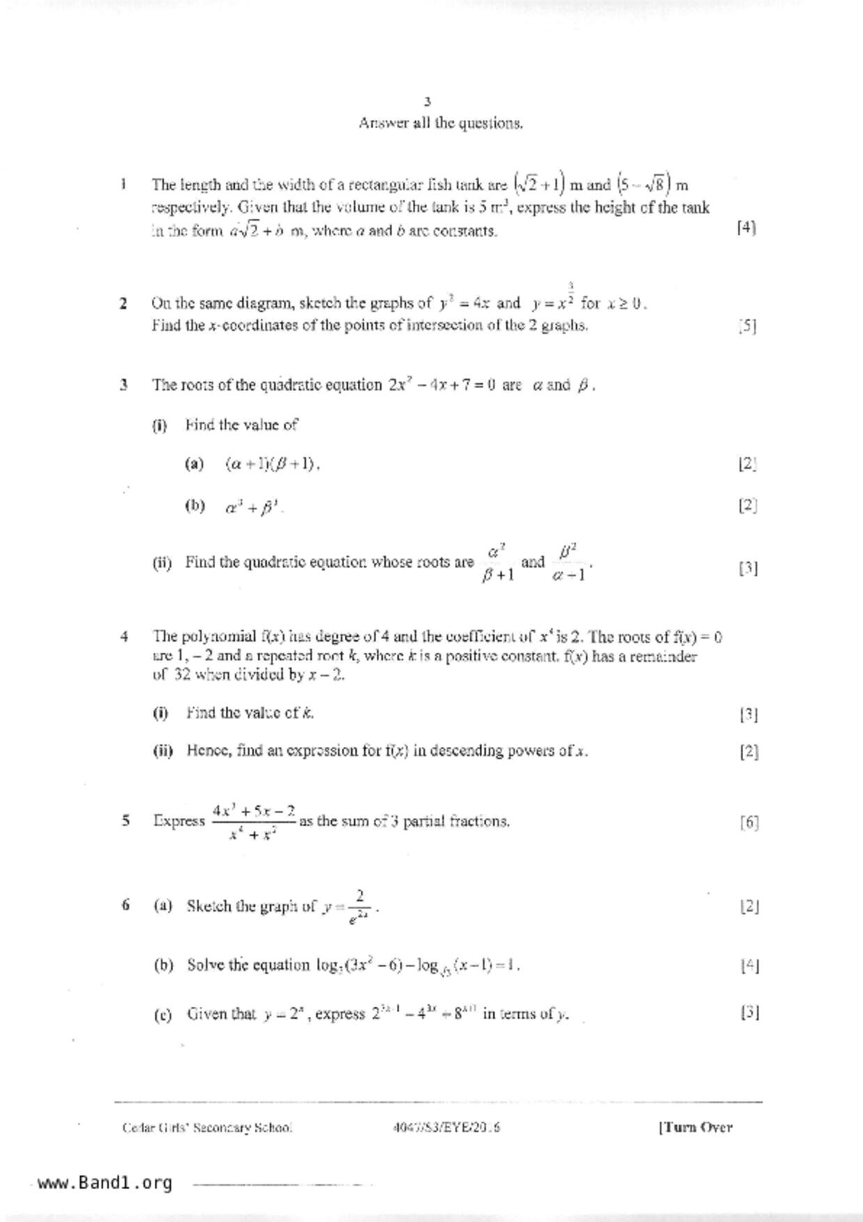 S3A Math試卷