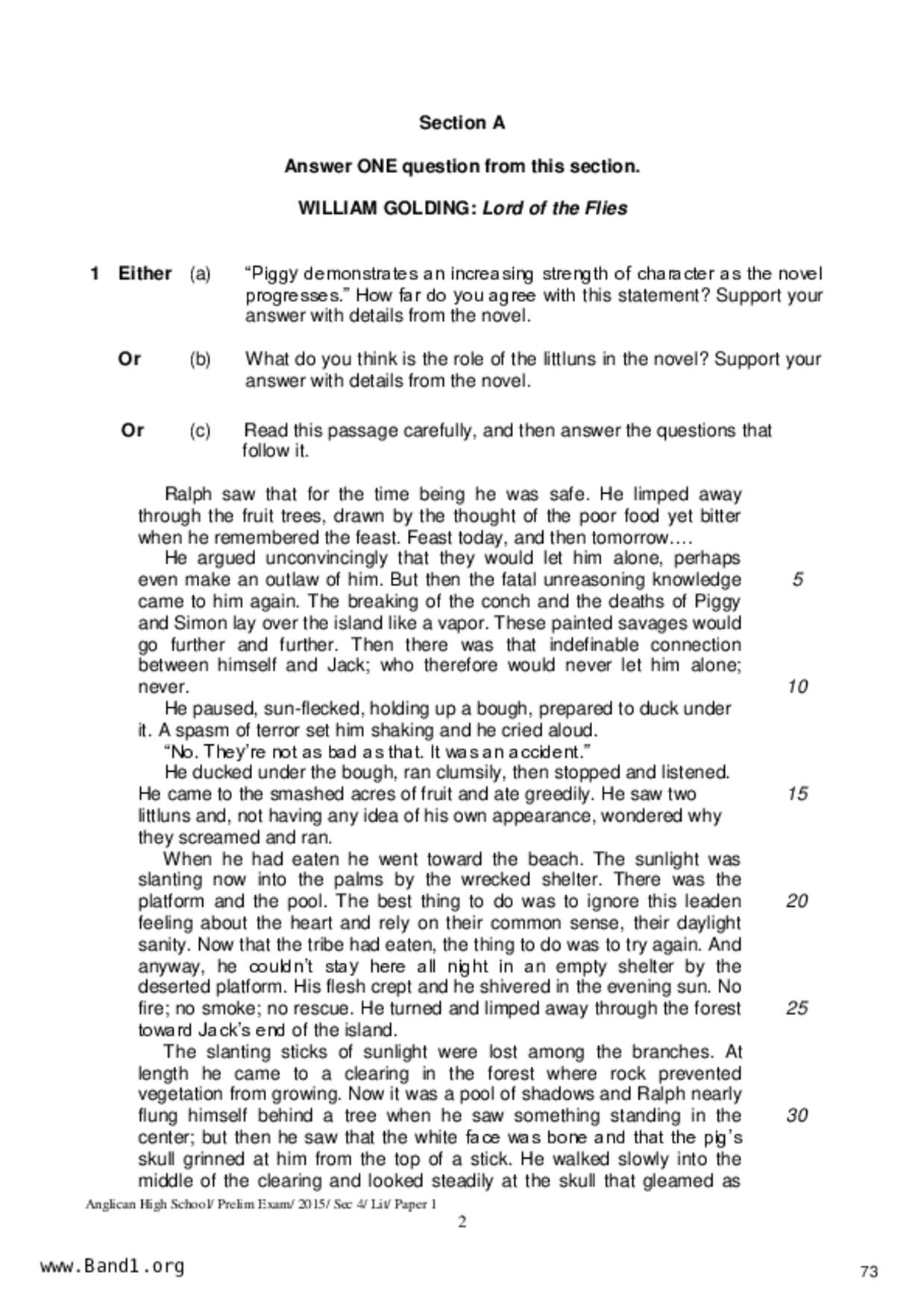 S5Literature in English試卷