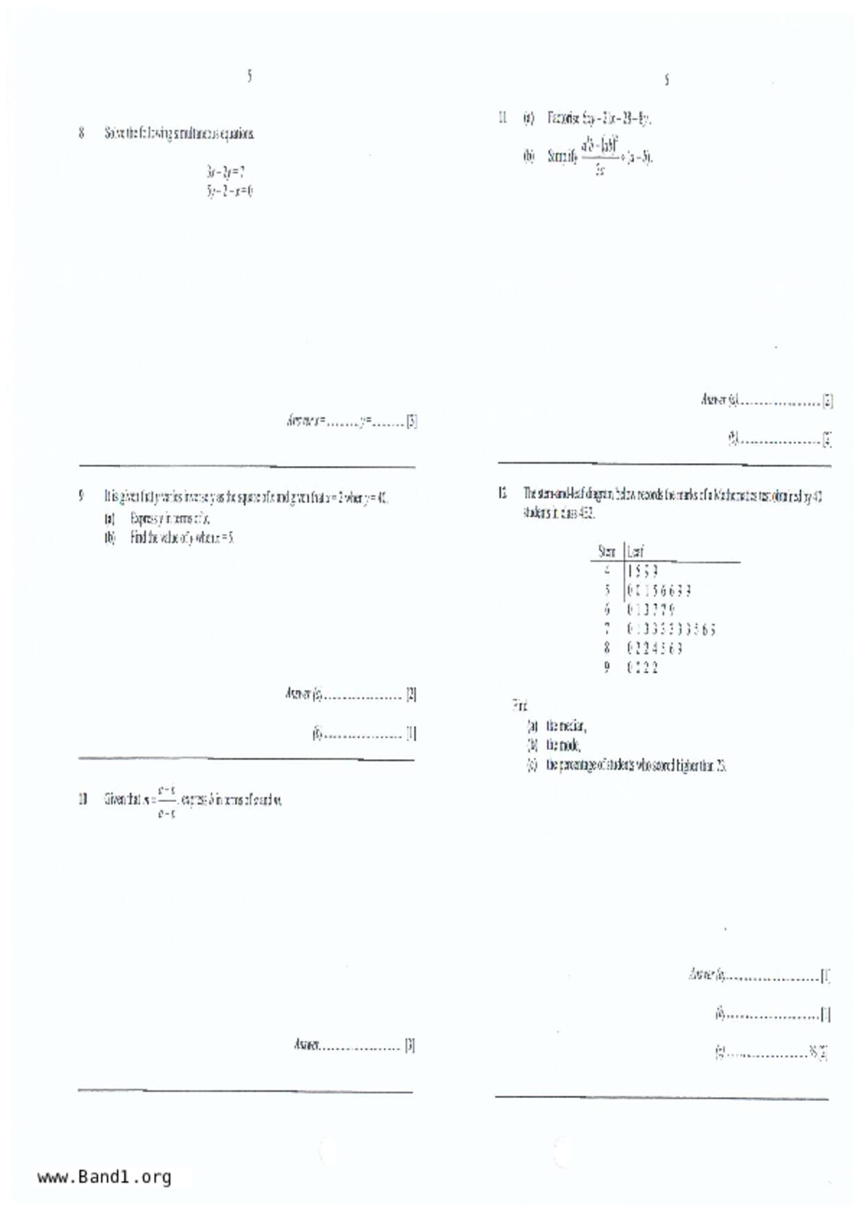 S4E Math試卷