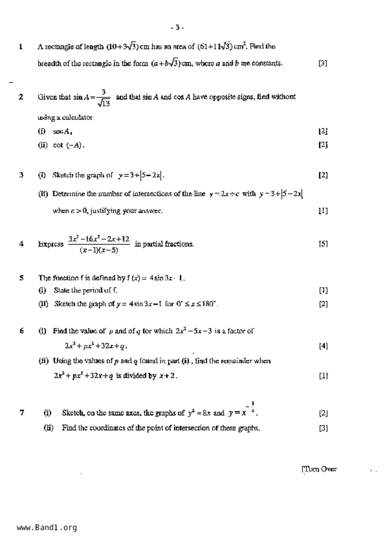 S3A Math試卷