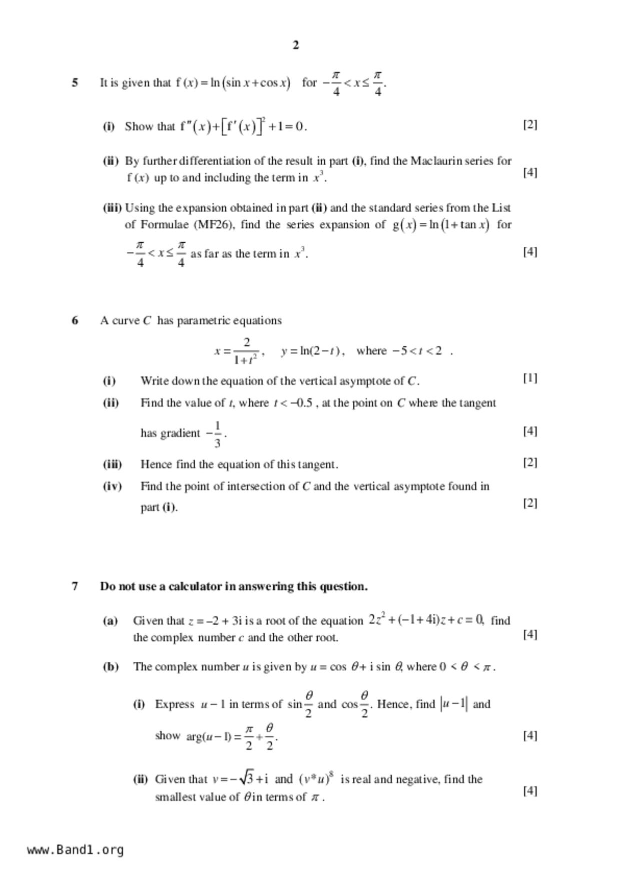 JC2Maths試卷