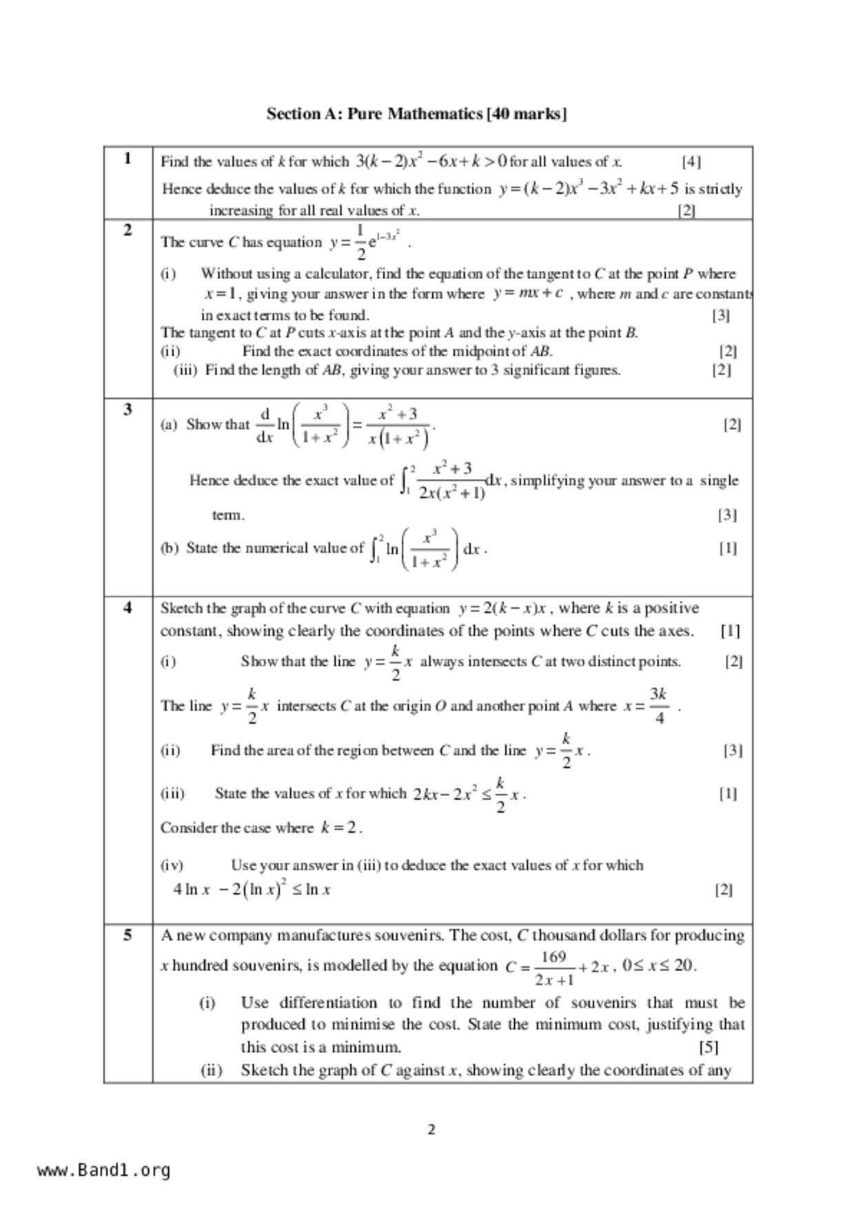 JC2Maths試卷