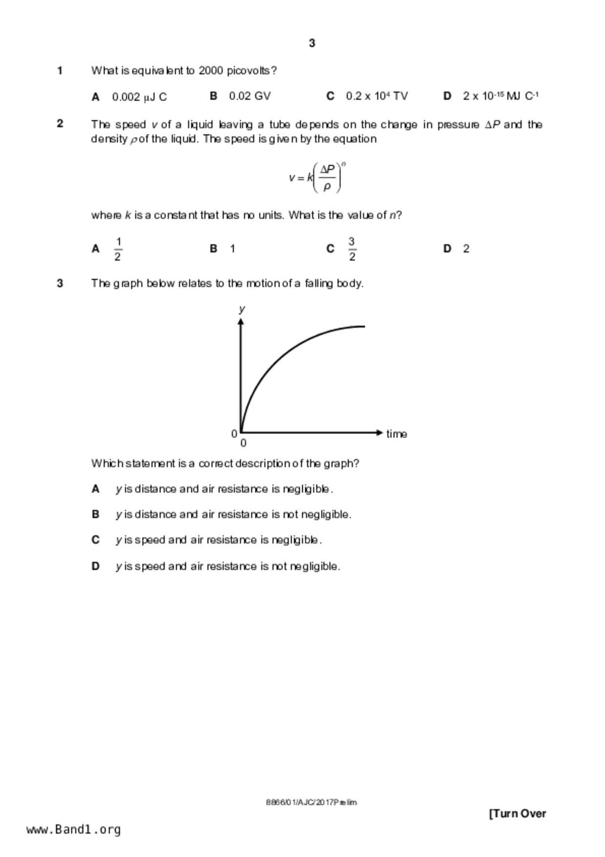 JC2Physics試卷
