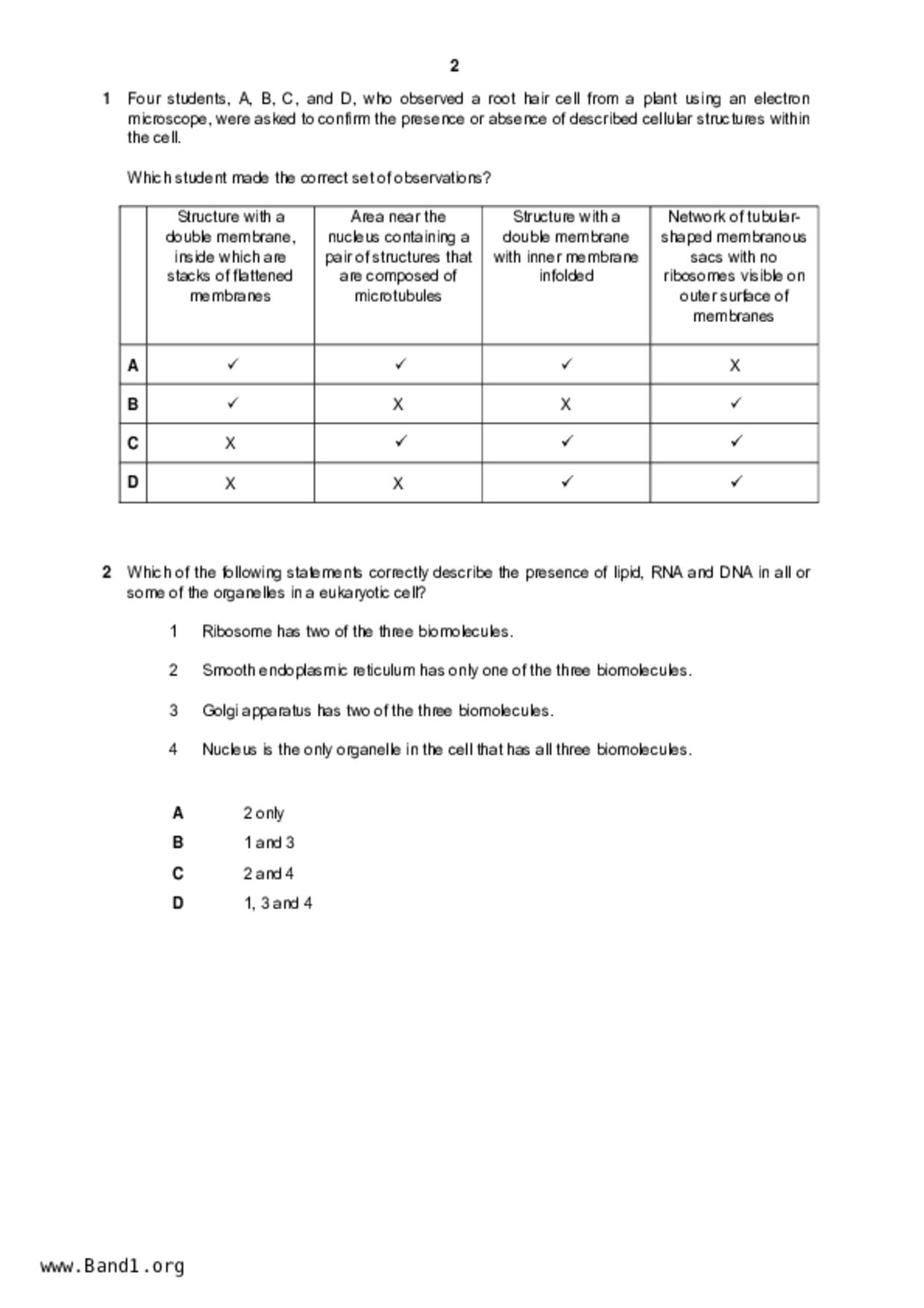 JC2Biology試卷