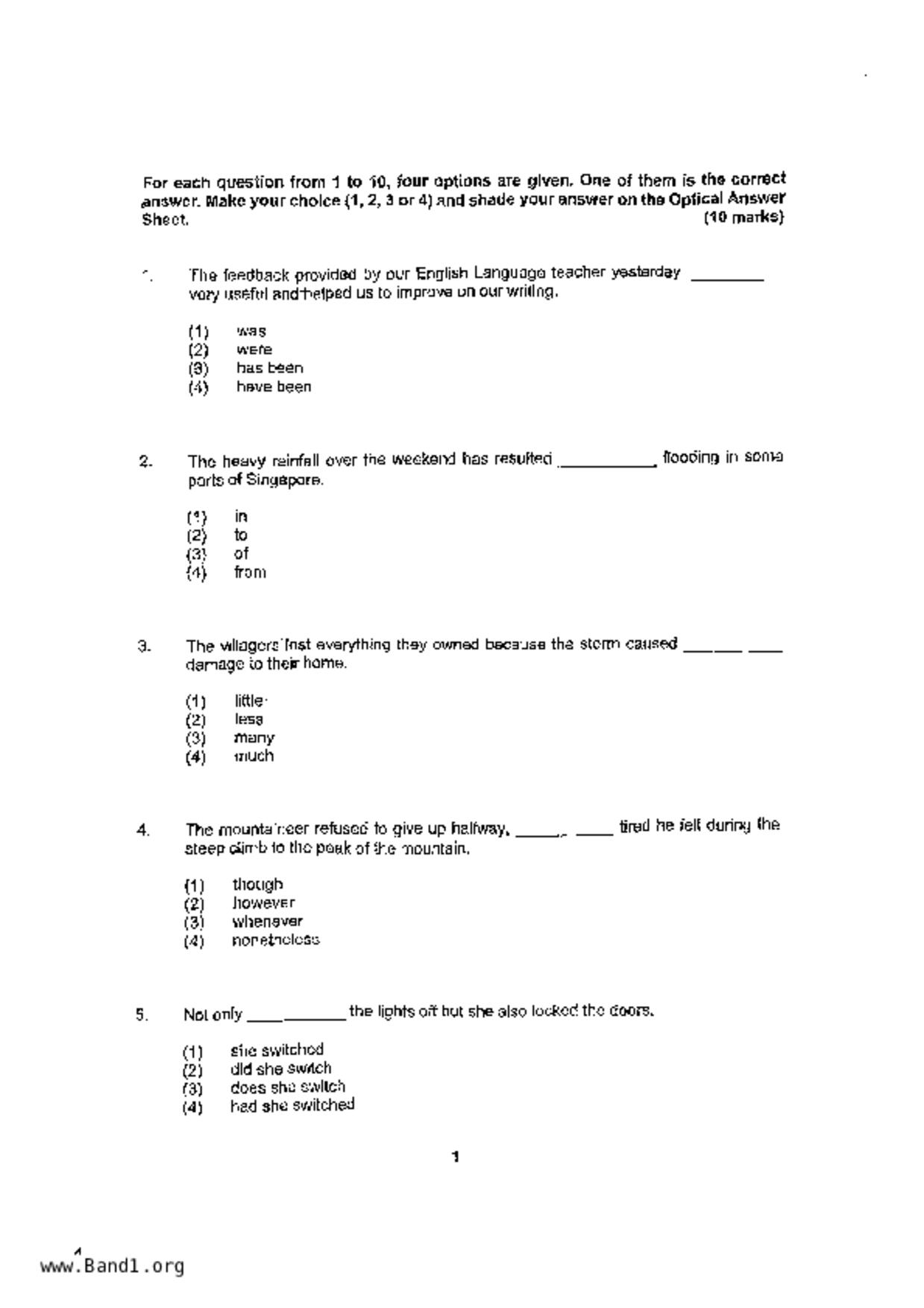P6English試卷