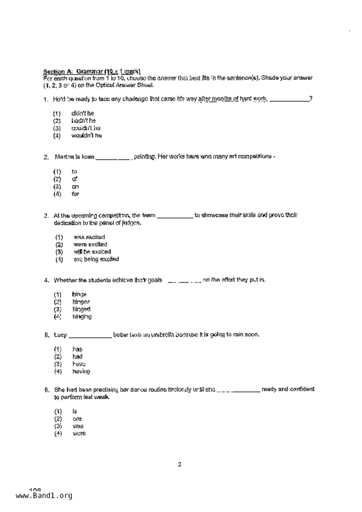 P6English試卷