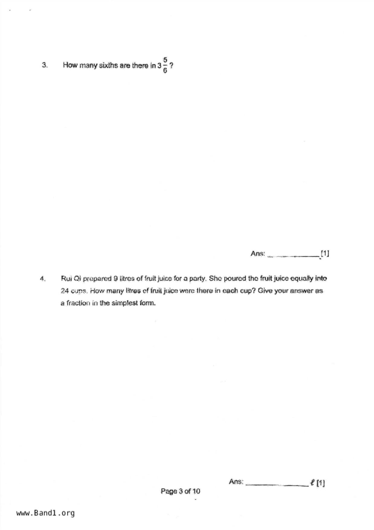 P6Maths試卷