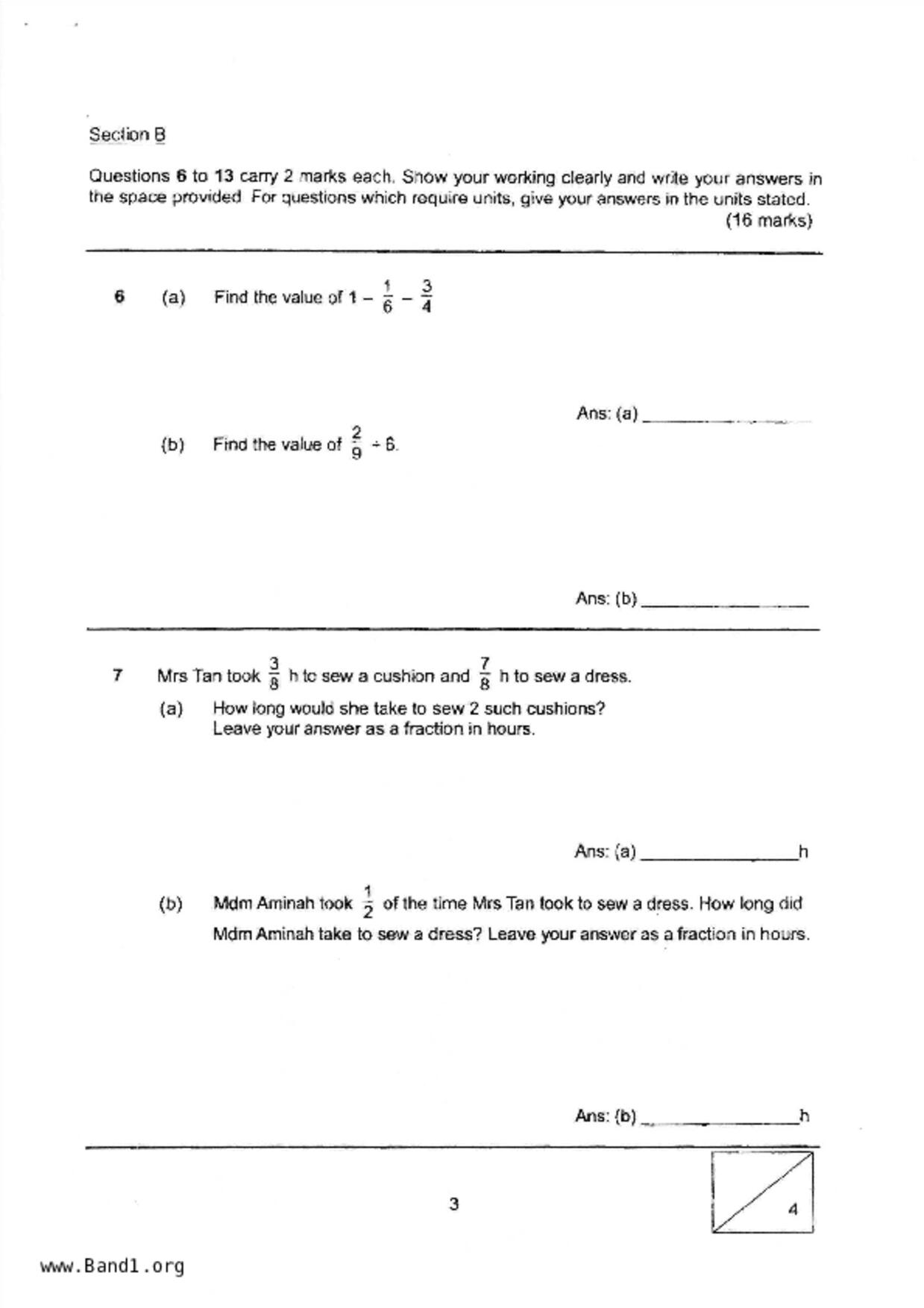 P6Maths試卷