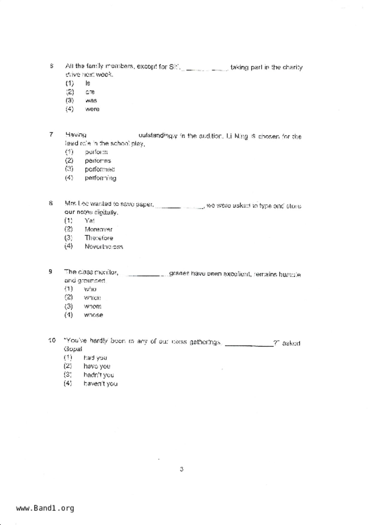 P5English試卷