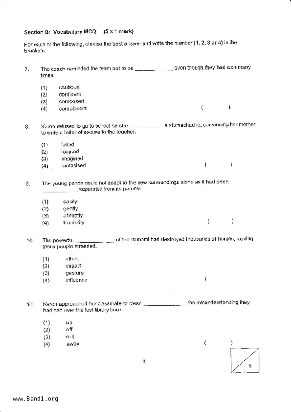 P5English試卷