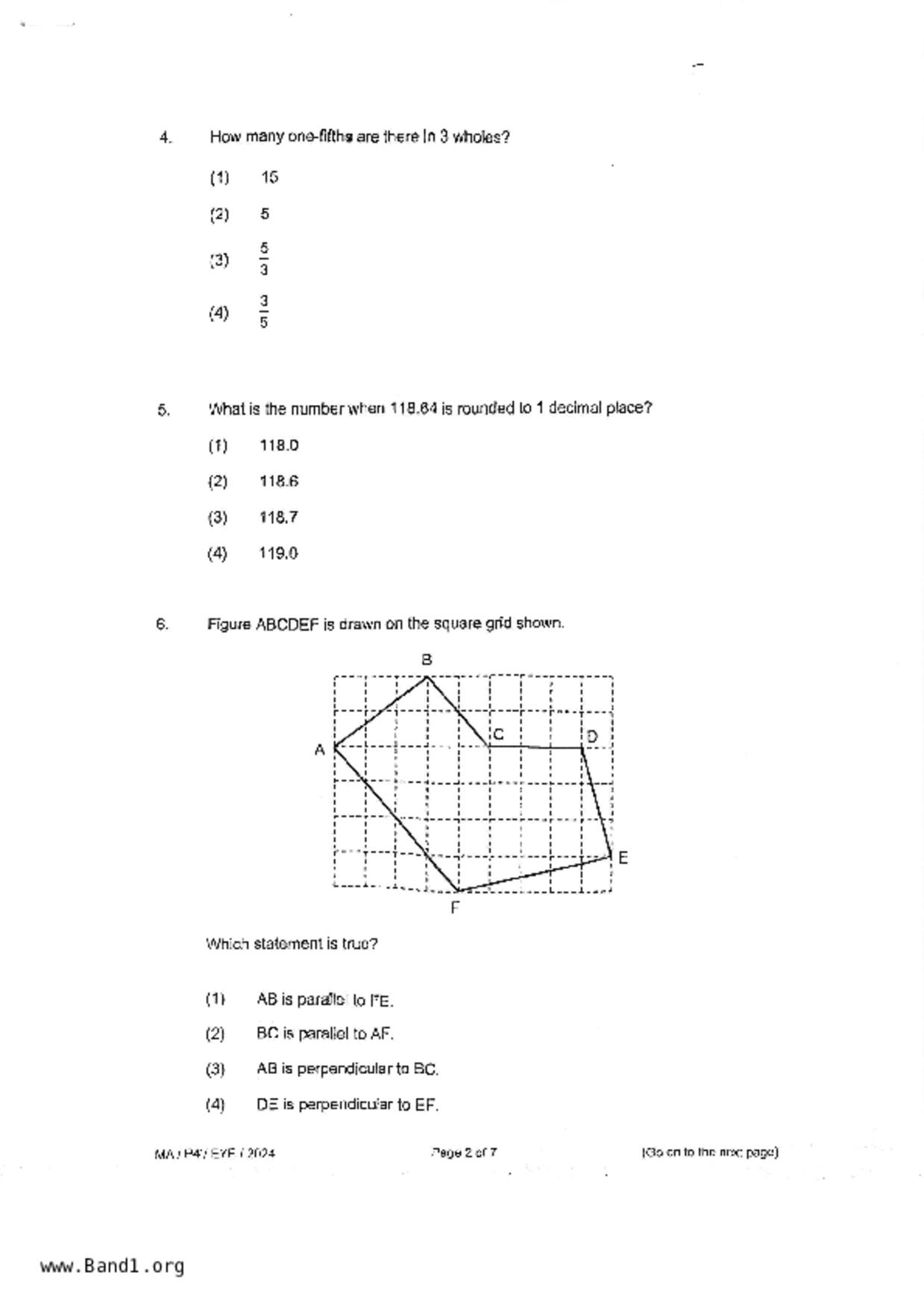 P4Maths試卷