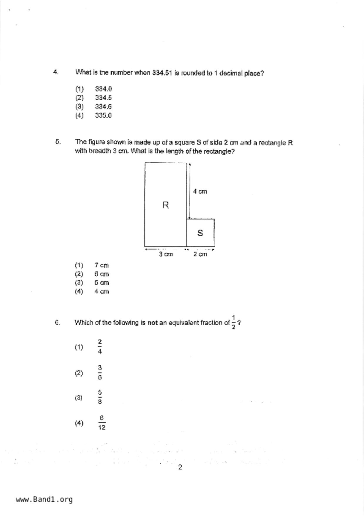 P4Maths試卷