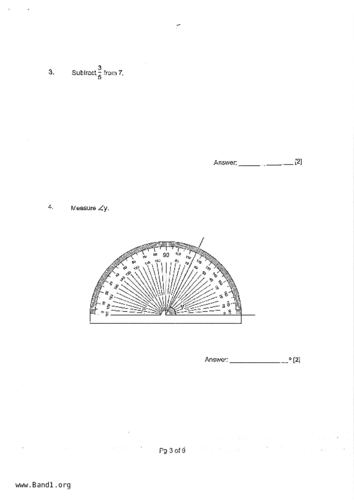 P4Maths試卷