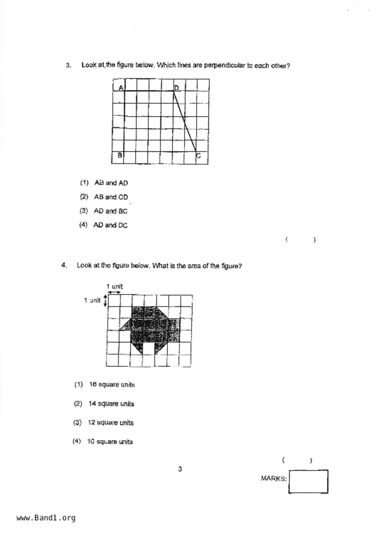 P3Maths試卷