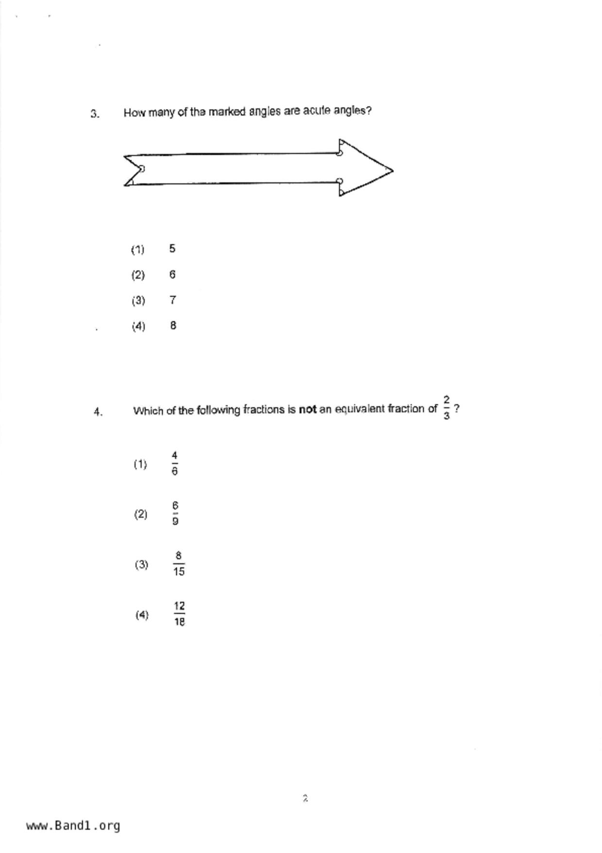 P3Maths試卷