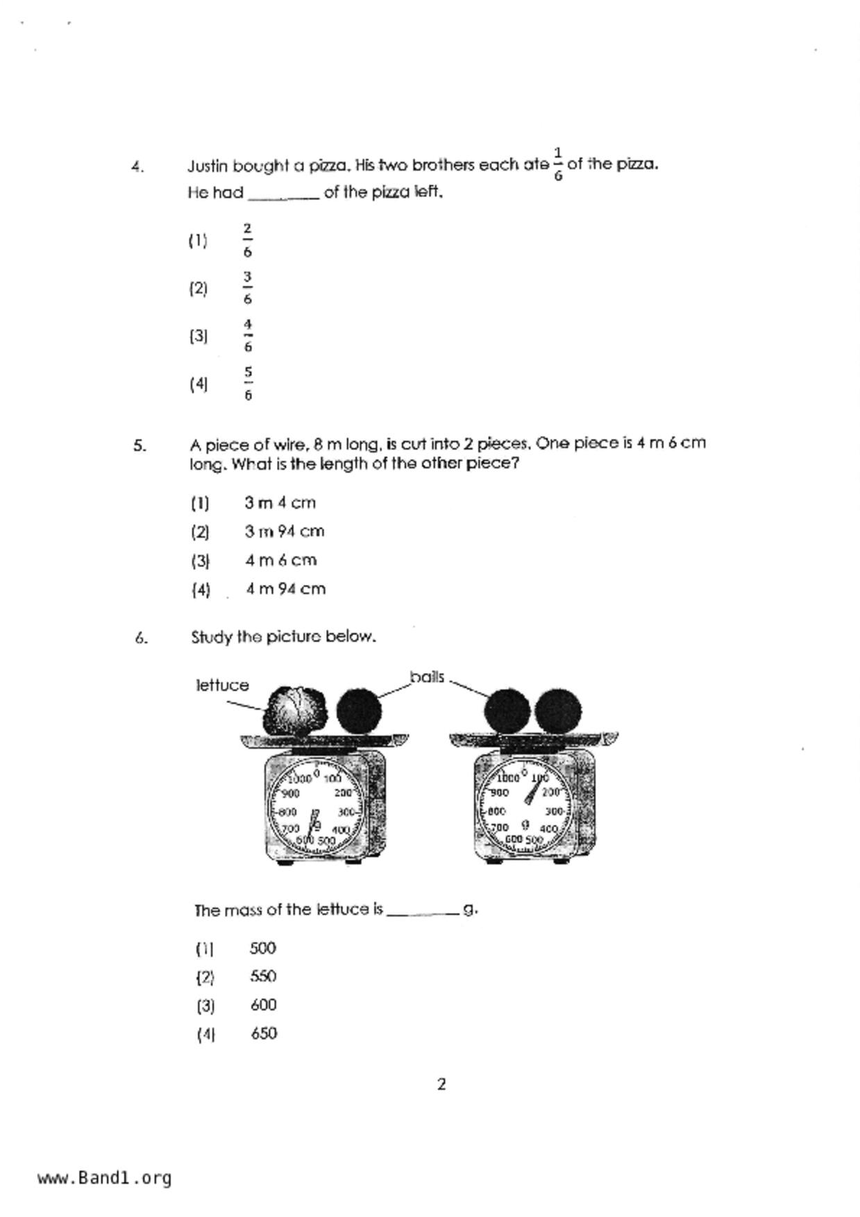 P3Maths試卷